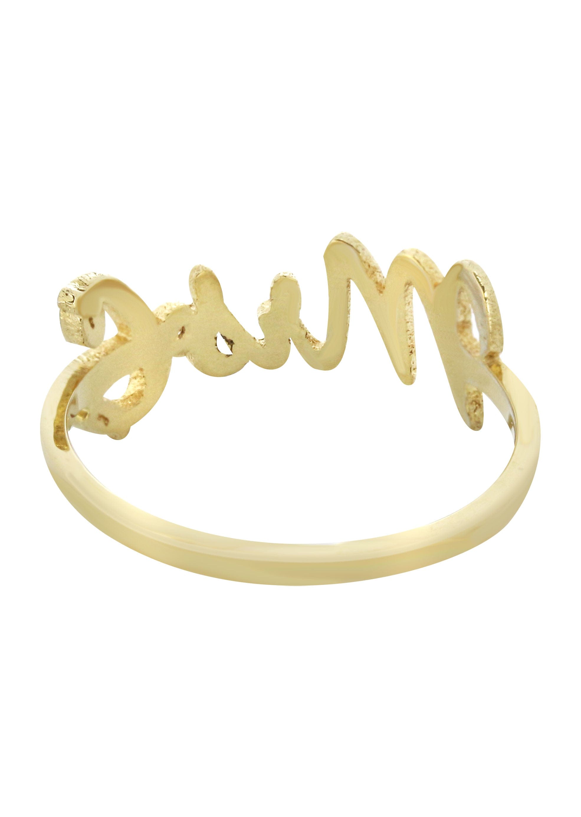 Manufacturer 16 14K Gold Cursive Initial Name Ring | Style #102