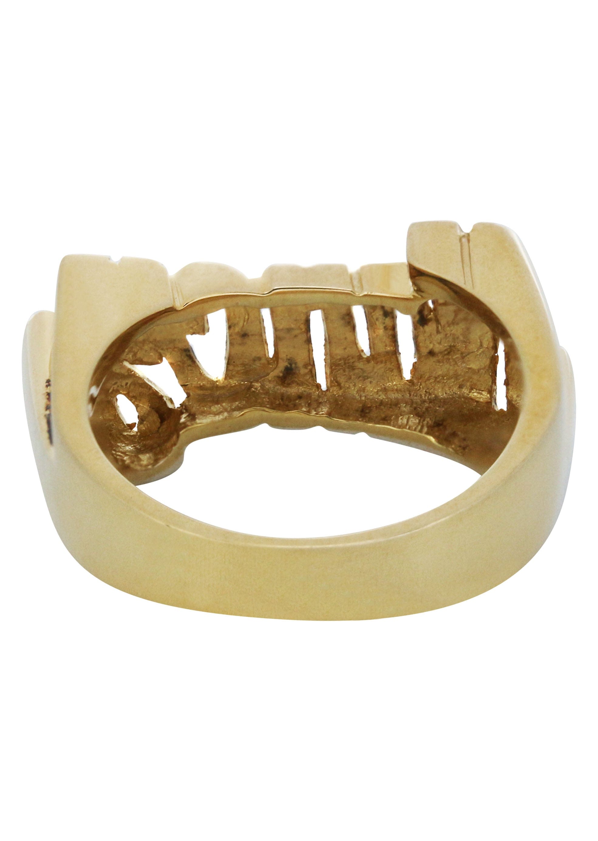 Manufacturer 16 14K Two Tone Diamond Cut Gold Name Ring | Appx. 5.5 Grams