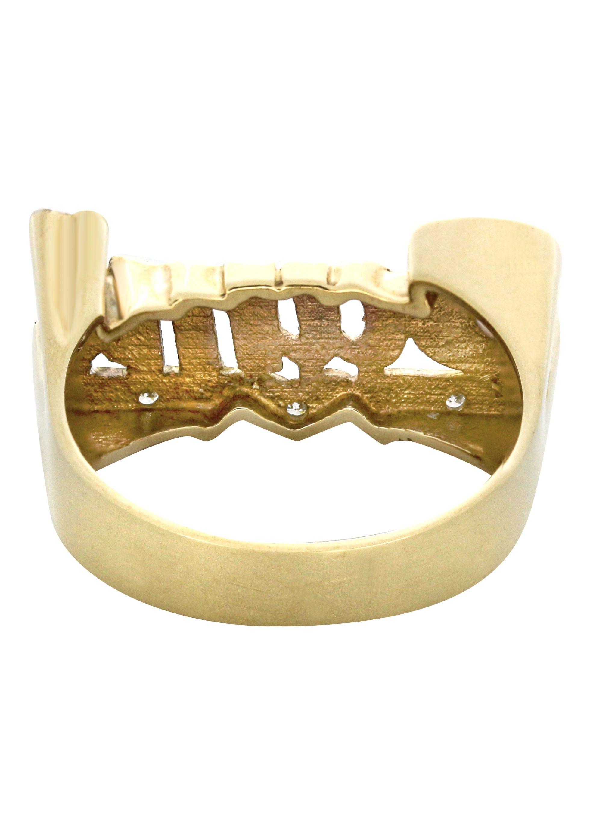 Manufacturer 16 14K Heart Diamond Gold Name Ring | Appx. 4.2 Grams