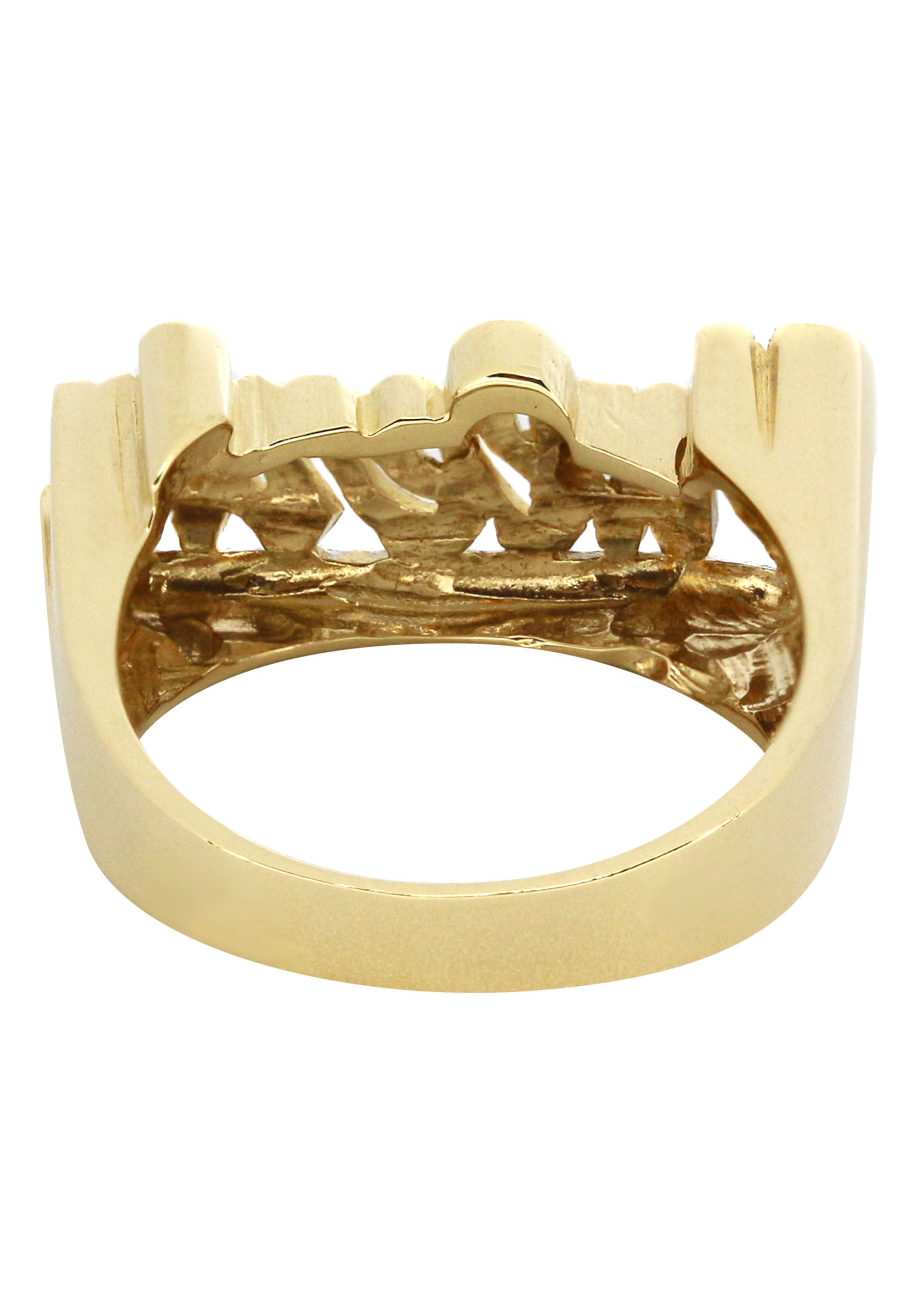 Manufacturer 16 14K Diamond Cut Script Gold Name Ring | Appx. 2.6 Grams