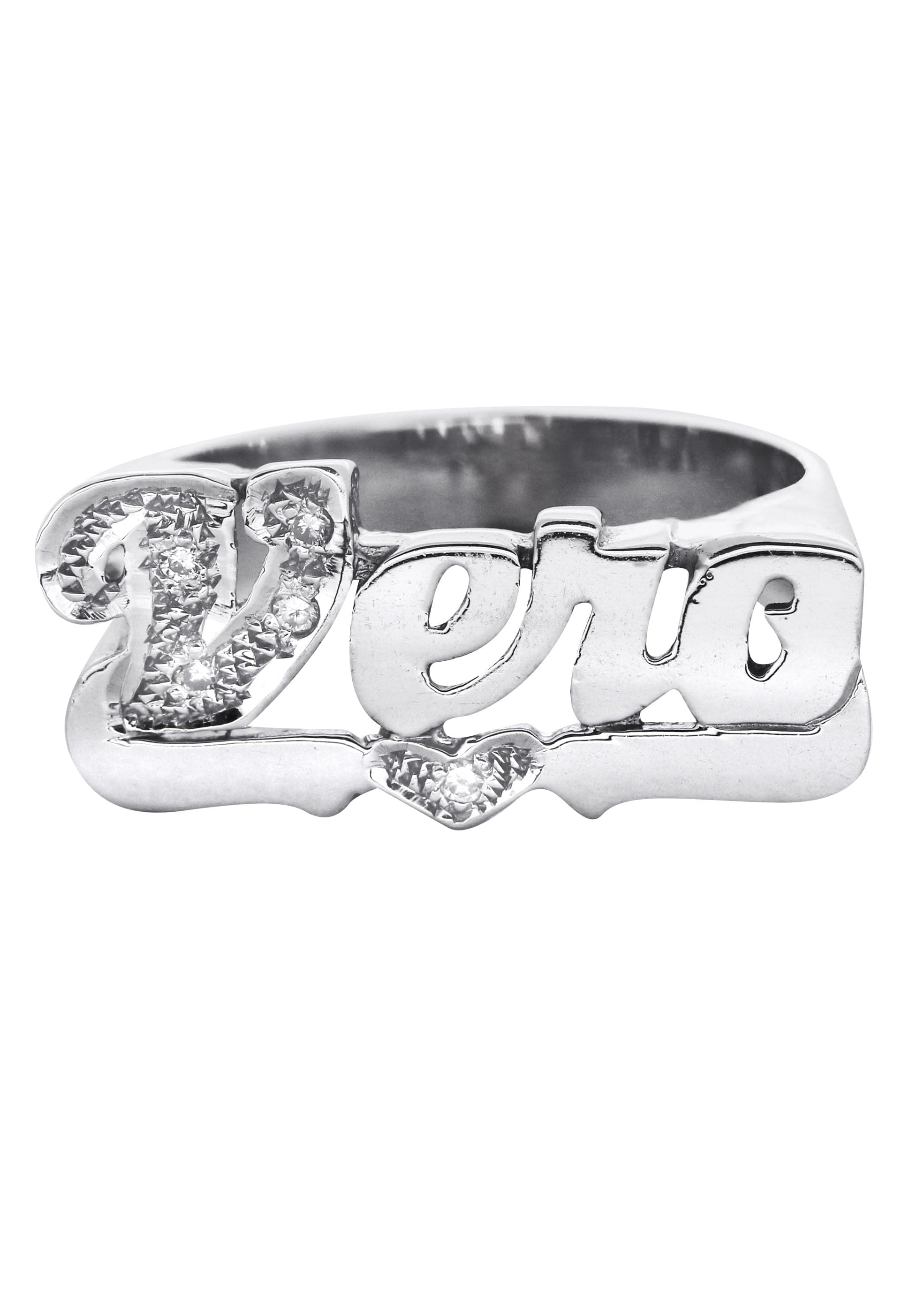 Manufacturer 16 14K Diamond White Gold Name Ring | Appx. 4.3 Grams