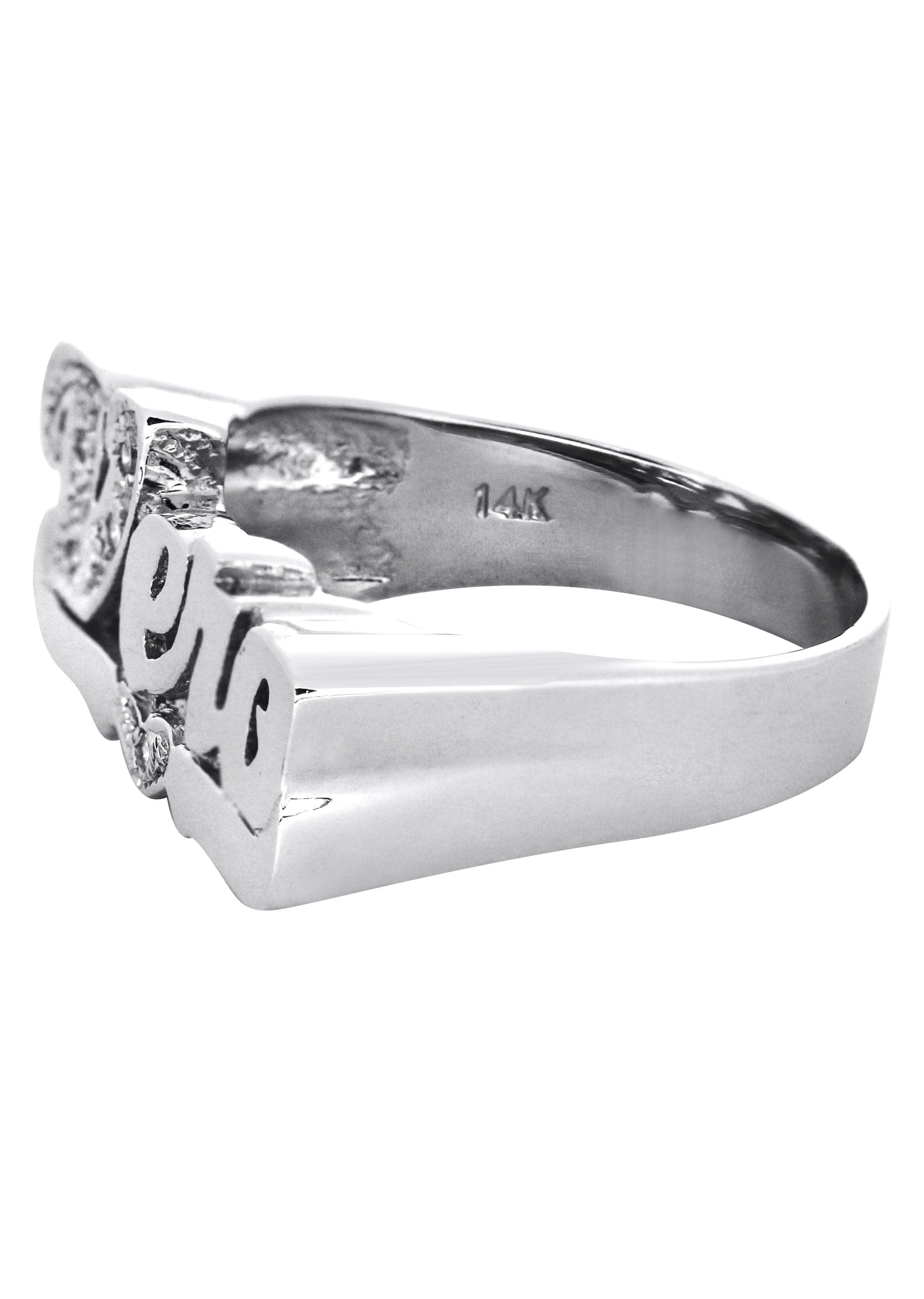 Manufacturer 16 14K Diamond White Gold Name Ring | Appx. 4.3 Grams