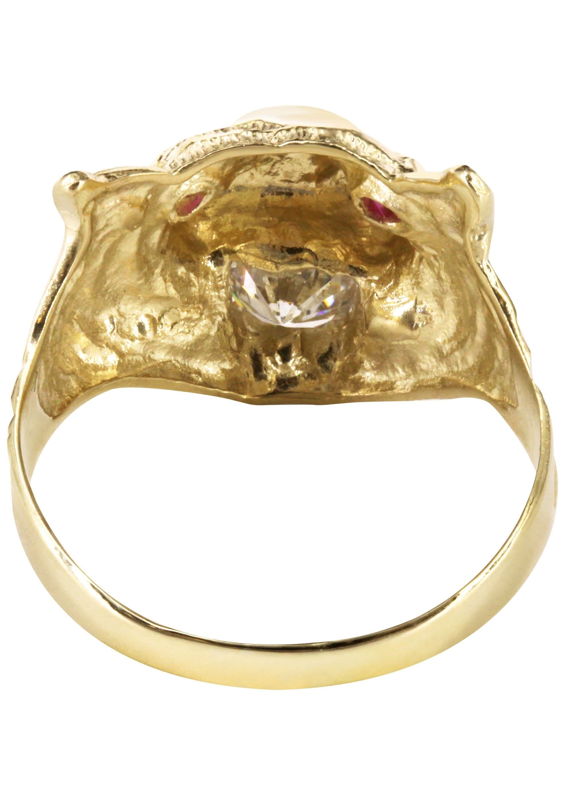 Manufacturer 1 10K Gold Tiger style Mens Ring | 6.1 Grams