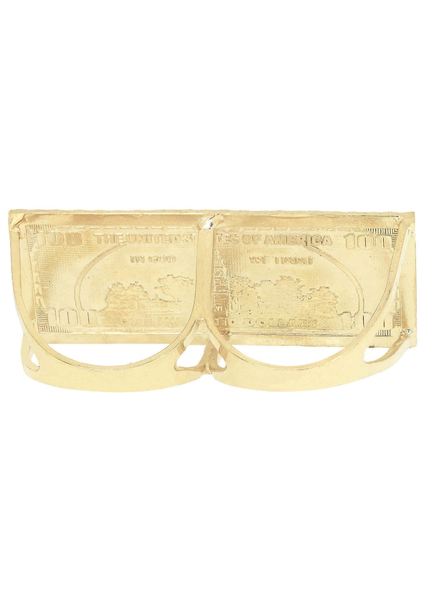 Manufacturer 3 $100 Dollar Bill 10K Gold Mens Ring | 10.2 Grams