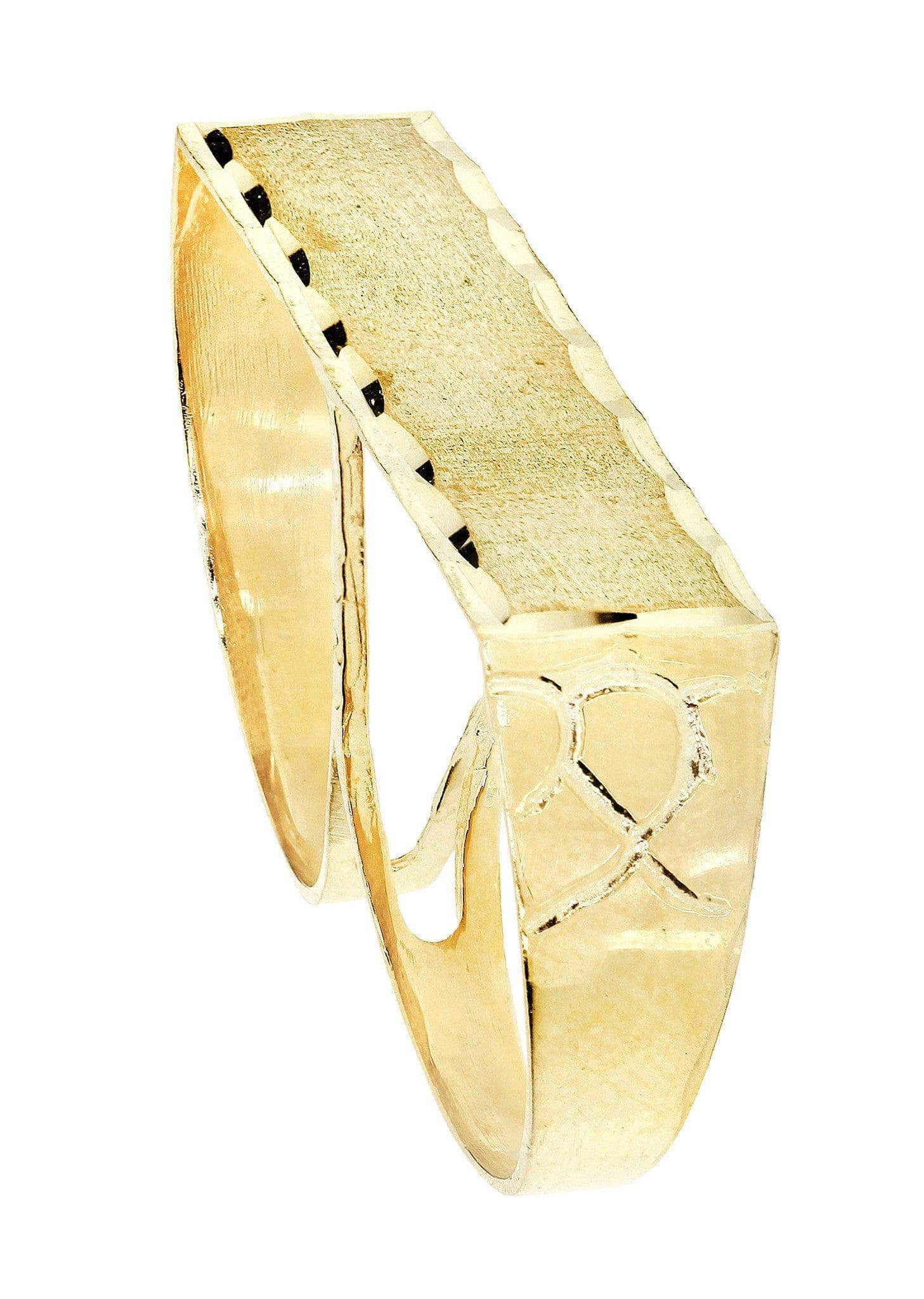 Manufacturer 3 Two Finger 10K Gold Mens Ring | 7.4 Grams