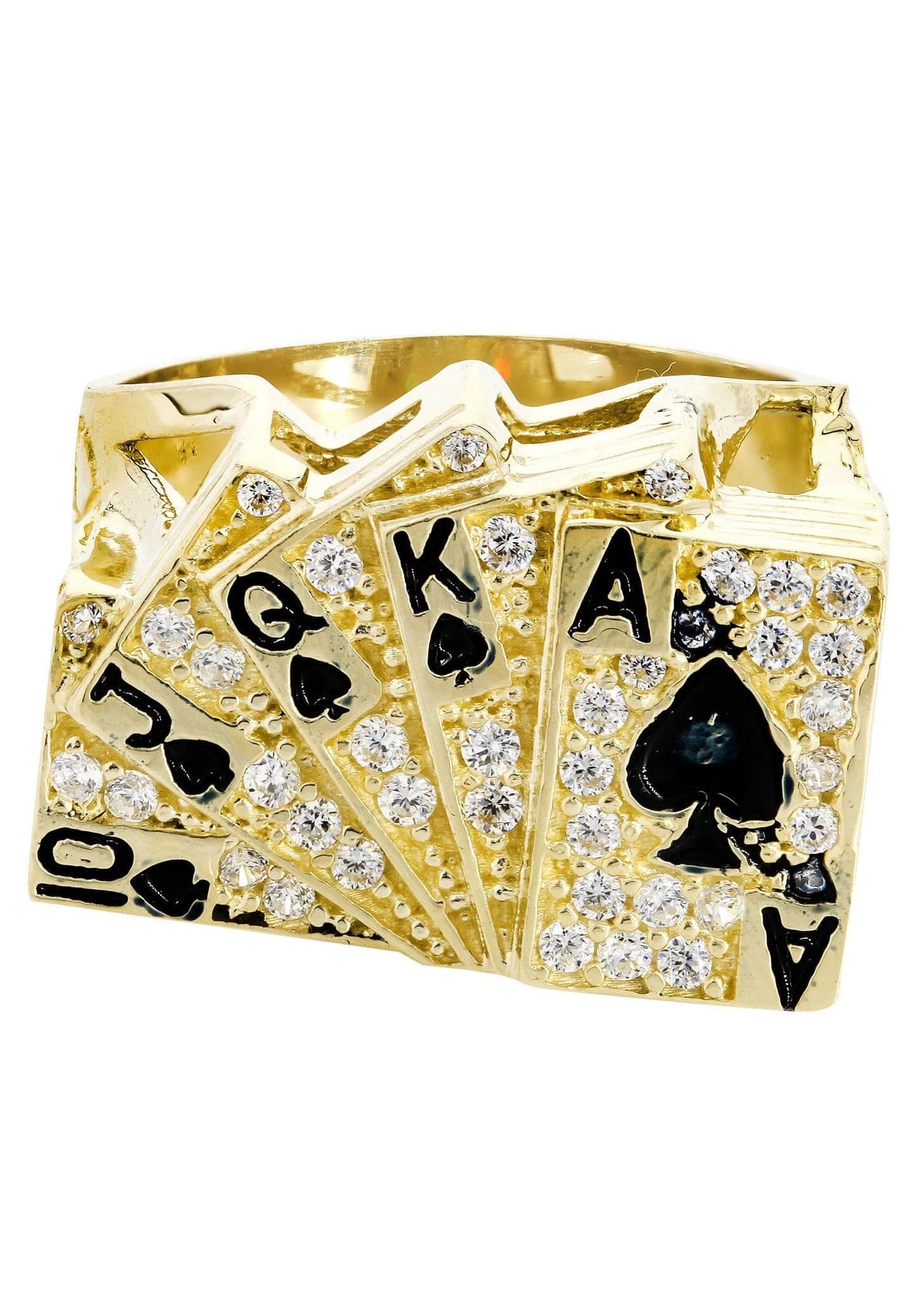 Manufacturer 3 Cards 10K Gold Mens Ring | 9.9 Grams