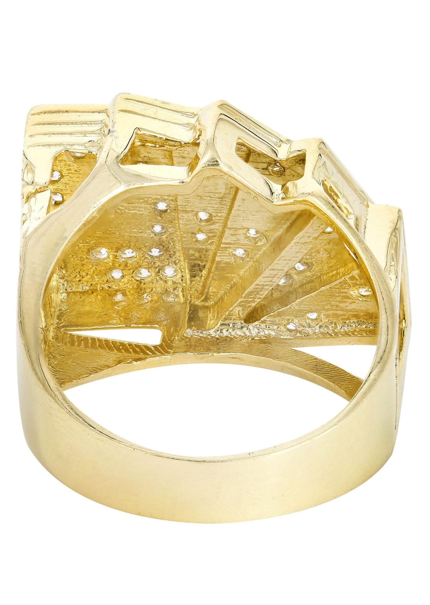 Manufacturer 3 Cards 10K Gold Mens Ring | 9.9 Grams