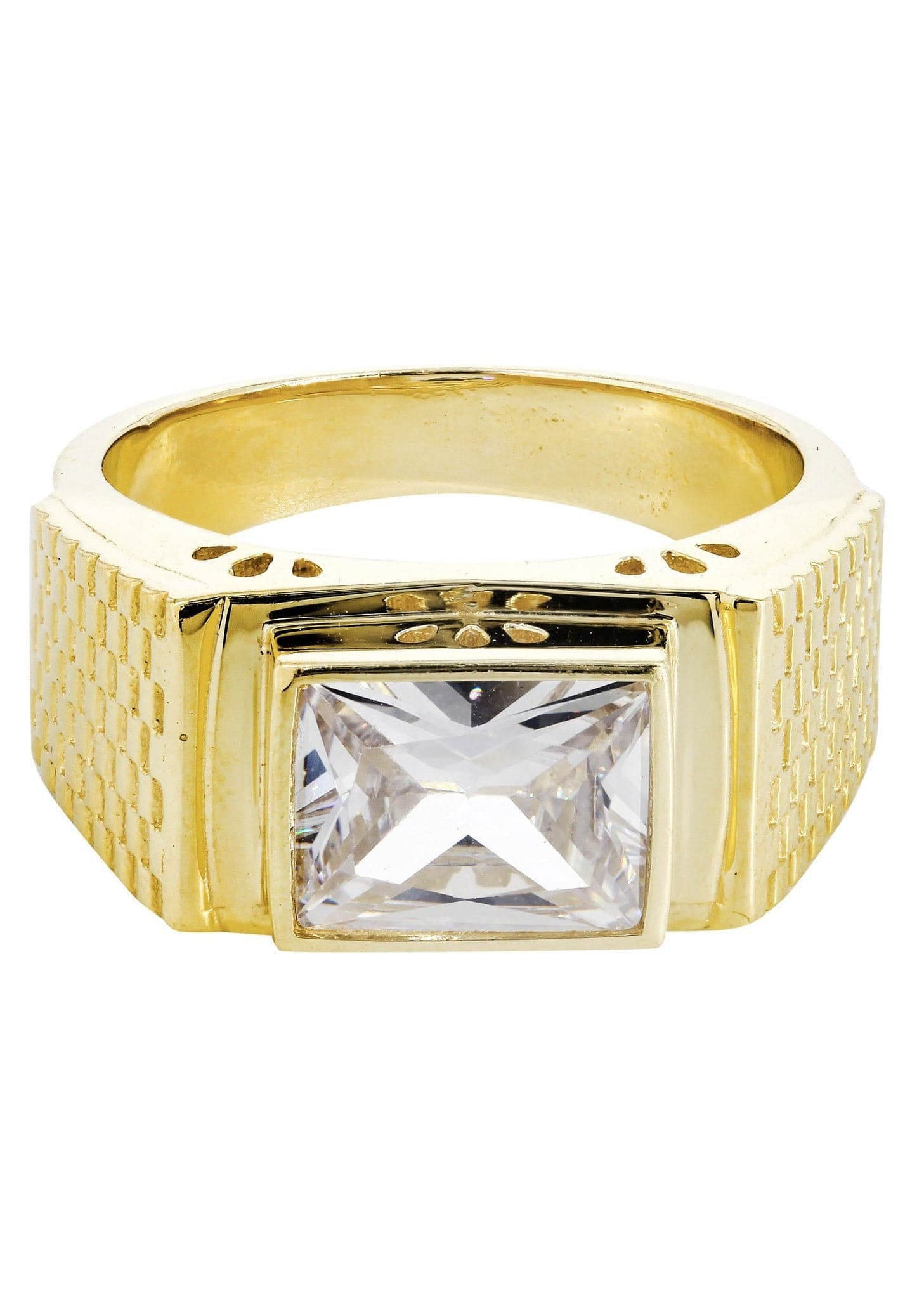 Manufacturer 1 Rock Crystal 10K Gold Mens Ring | 9.3 Grams
