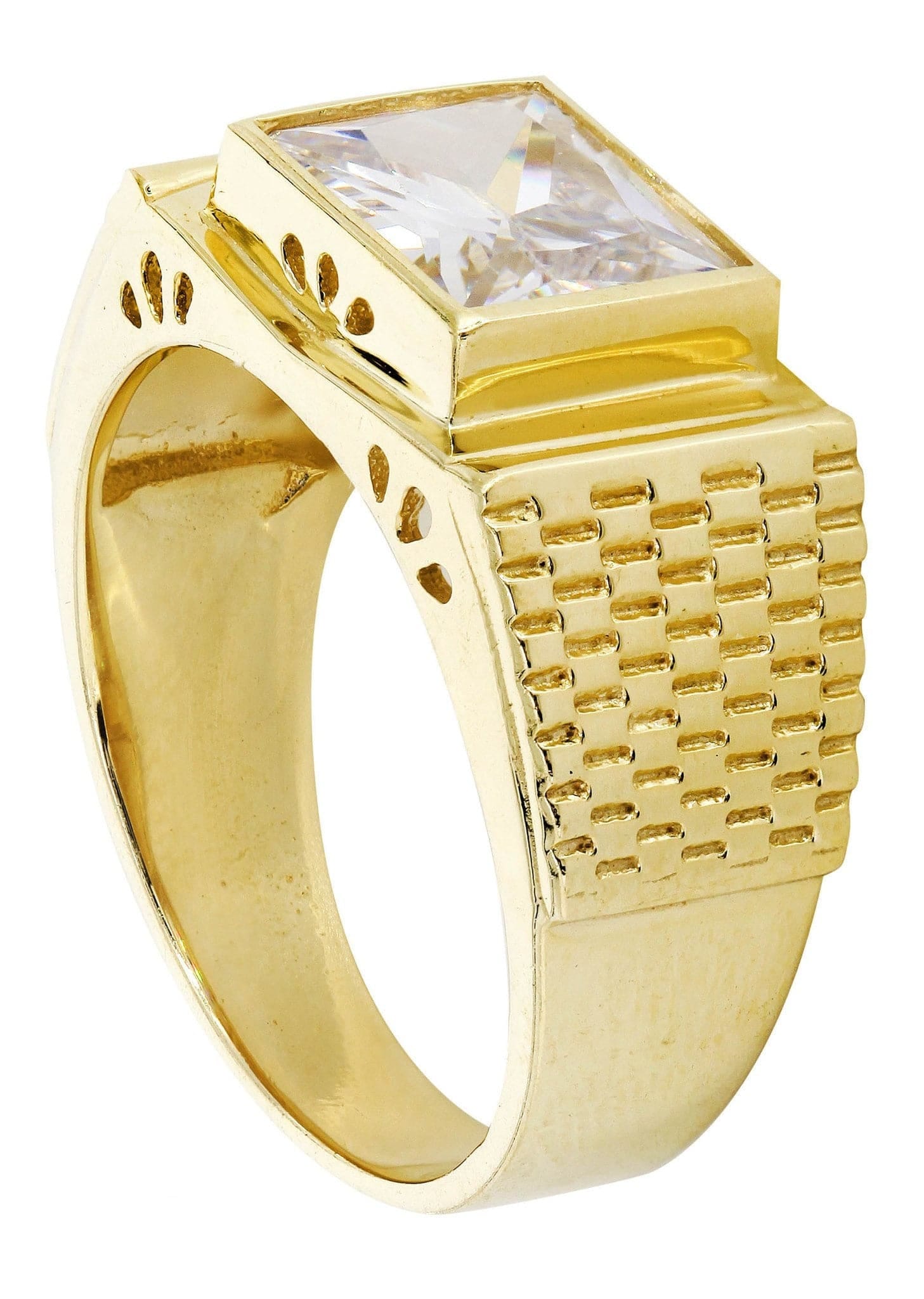 Manufacturer 1 Rock Crystal 10K Gold Mens Ring | 9.3 Grams