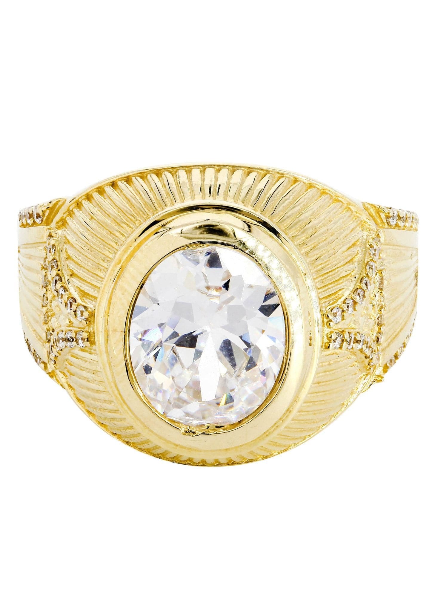 Manufacturer 1 Rock Crystal 10K Gold Mens Ring | 9.5 Grams