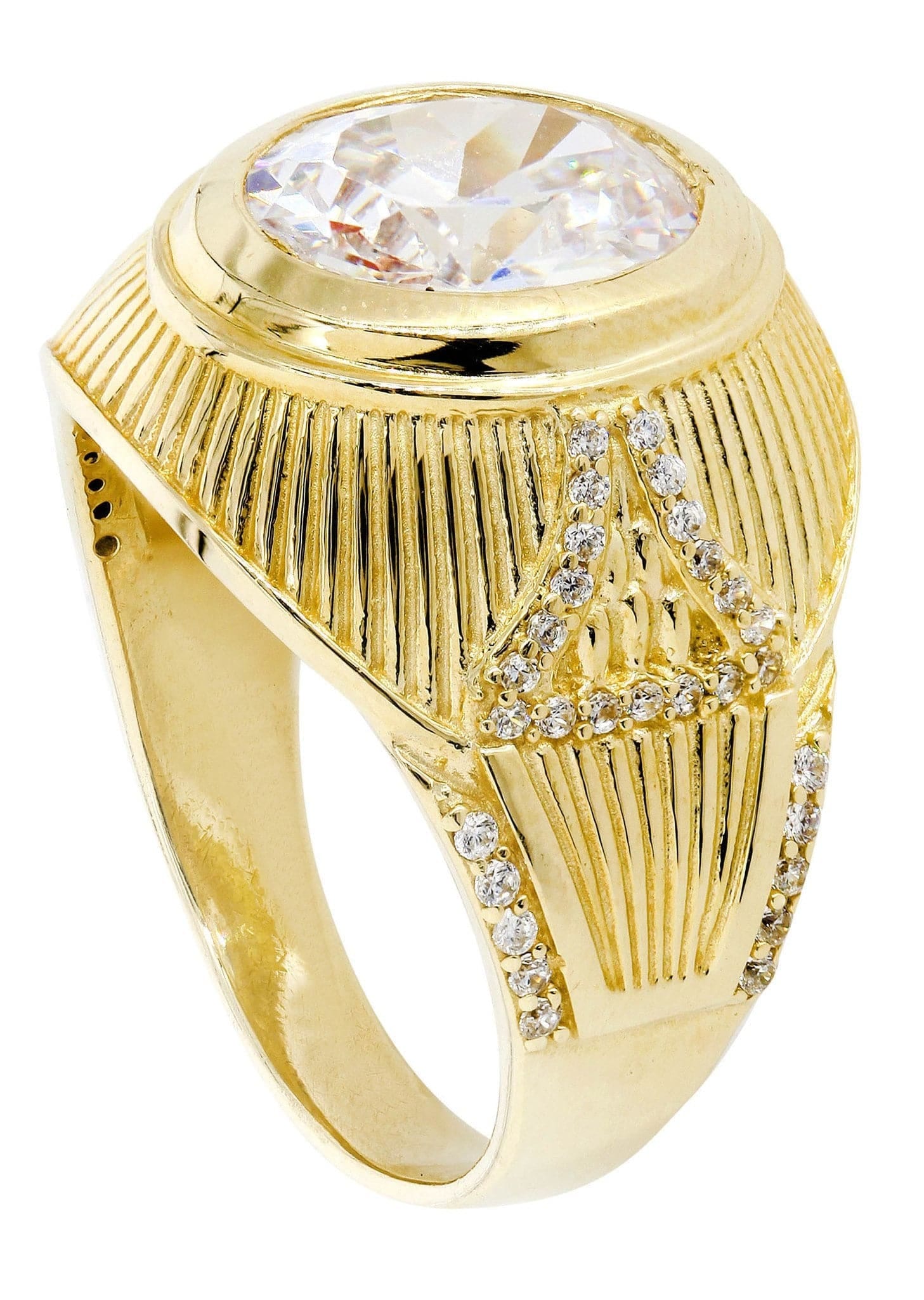 Manufacturer 1 Rock Crystal 10K Gold Mens Ring | 9.5 Grams