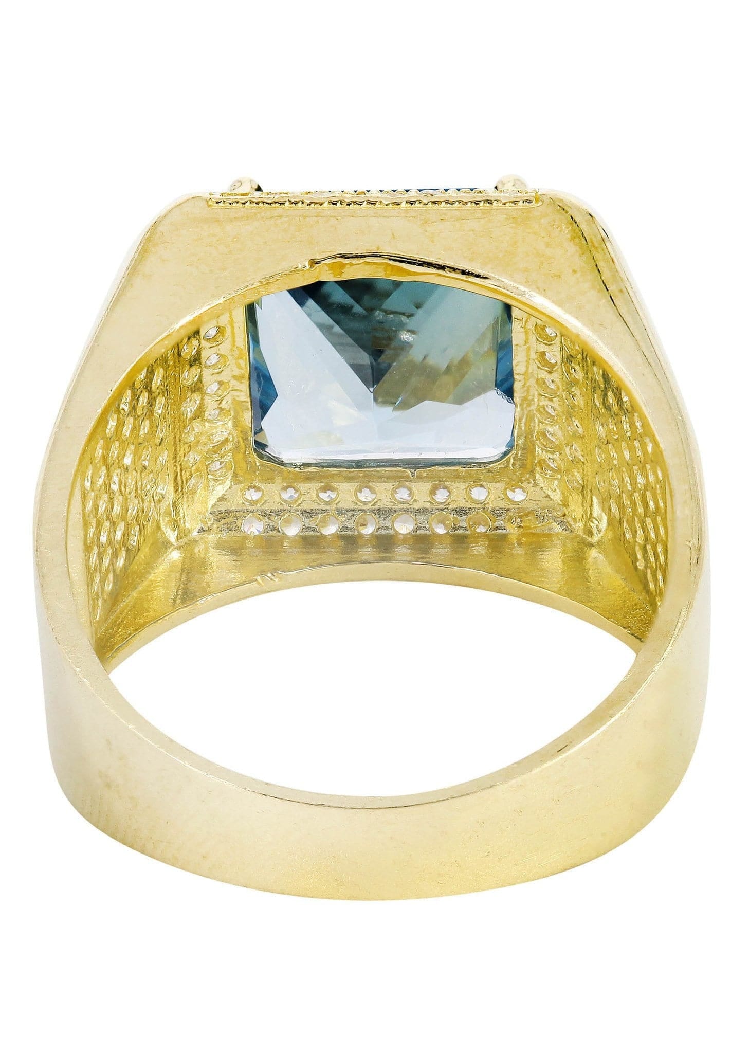 Manufacturer 1 Aqua Marine 10K Gold Mens Ring | 9.2 Grams