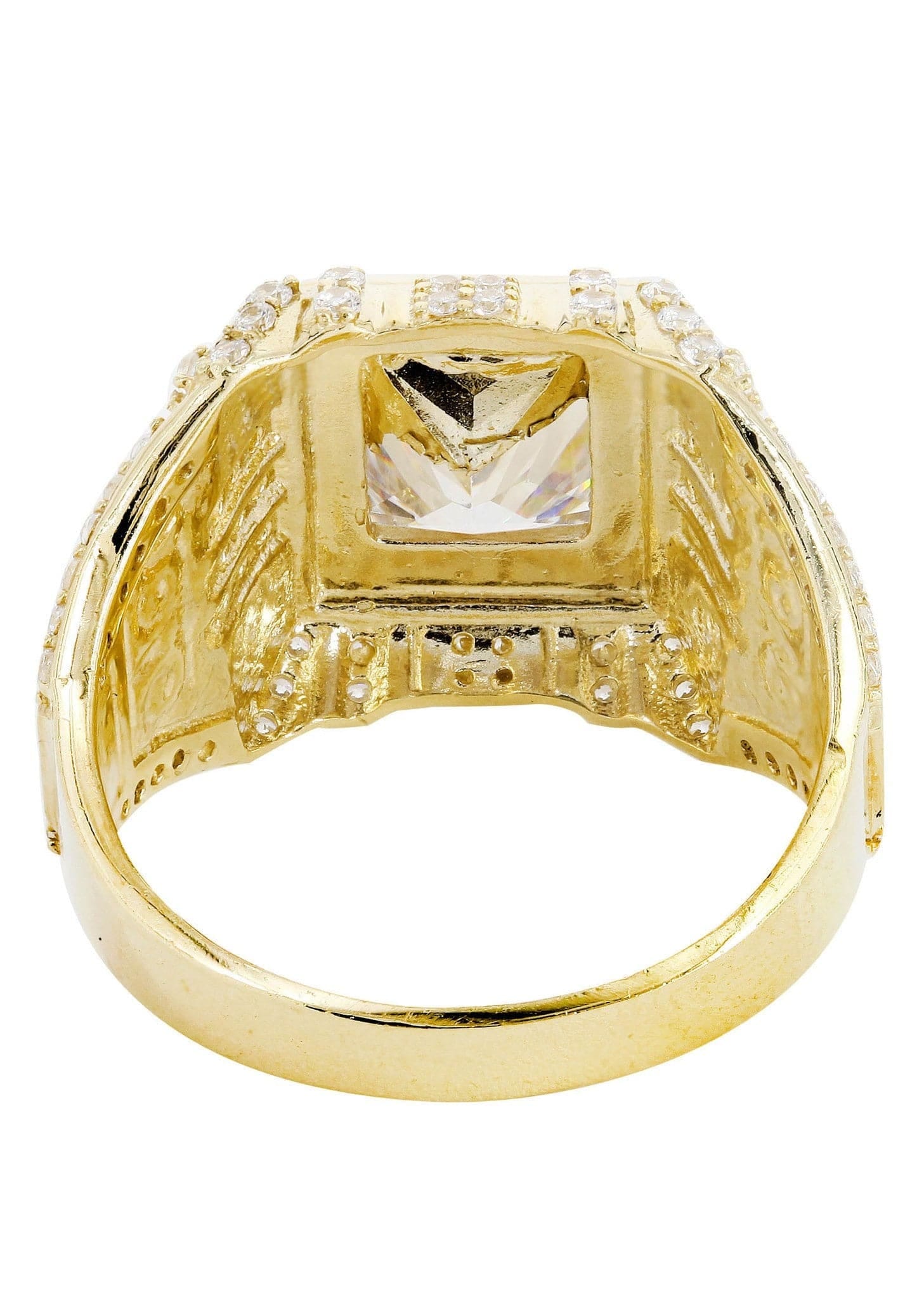 Manufacturer 1 Rock Crystal 10K Gold Mens Ring | 10.3 Grams
