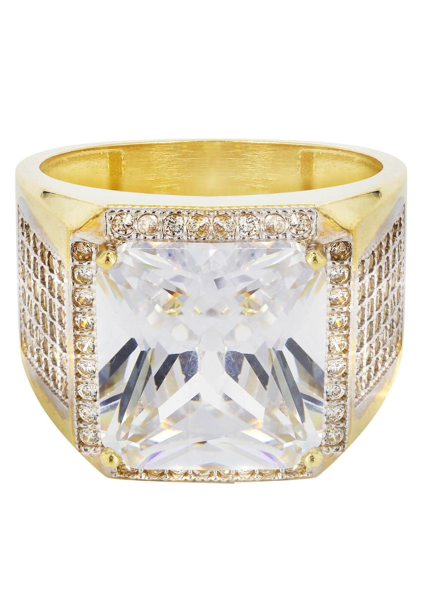 Manufacturer 1 Rock Crystal 10K Gold Mens Ring | 10.43 Grams