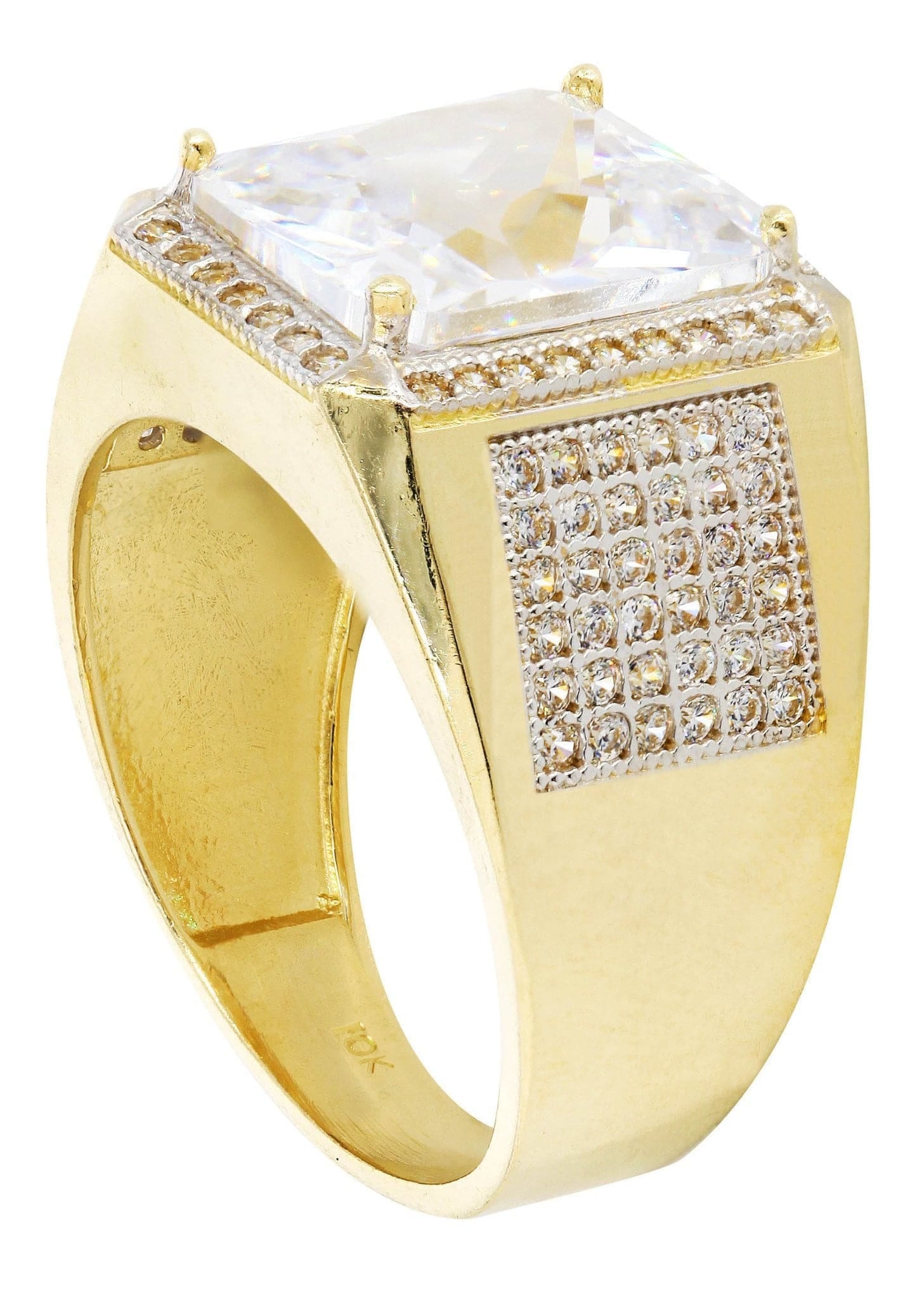Manufacturer 1 Rock Crystal 10K Gold Mens Ring | 10.43 Grams