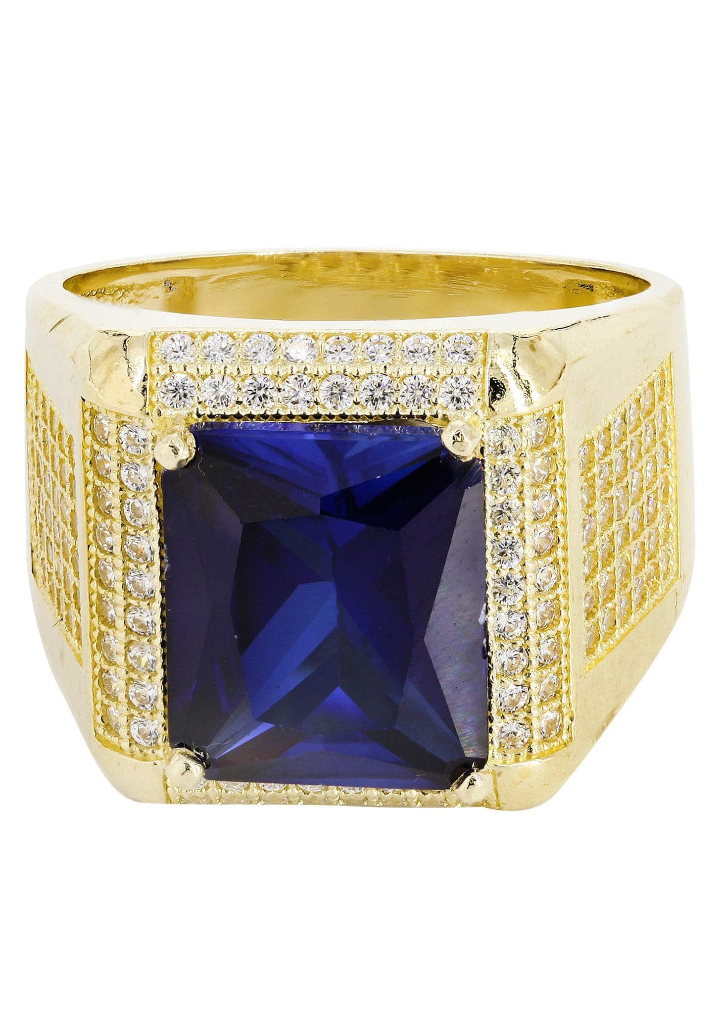 Manufacturer 1 Sapphire 10K Gold Mens Ring | 9.6 Grams