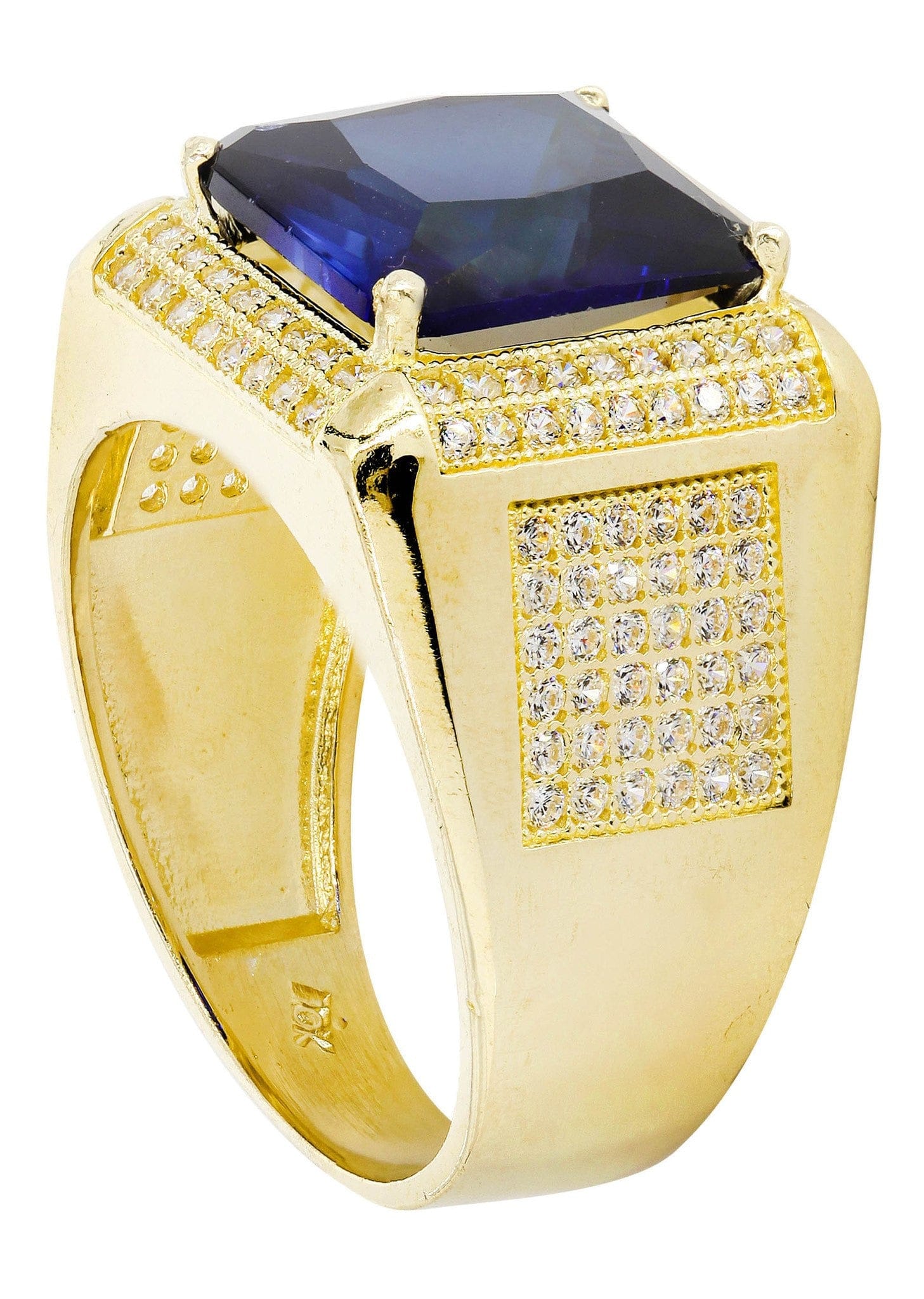 Manufacturer 1 Sapphire 10K Gold Mens Ring | 9.6 Grams