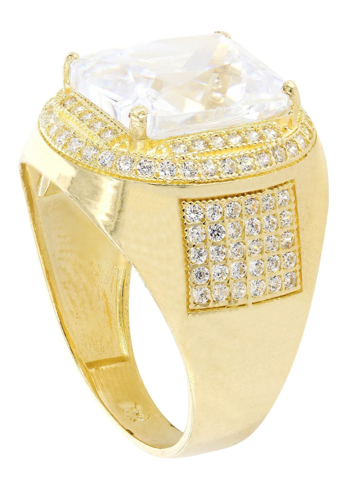 Manufacturer 1 Rock Crystal 10K Gold Mens Ring | 9.4 Grams