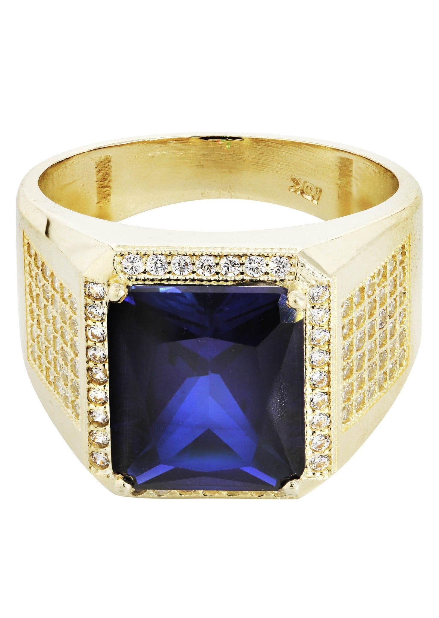 Manufacturer 1 Sapphire 10K Gold Mens Ring | 9.3 Grams
