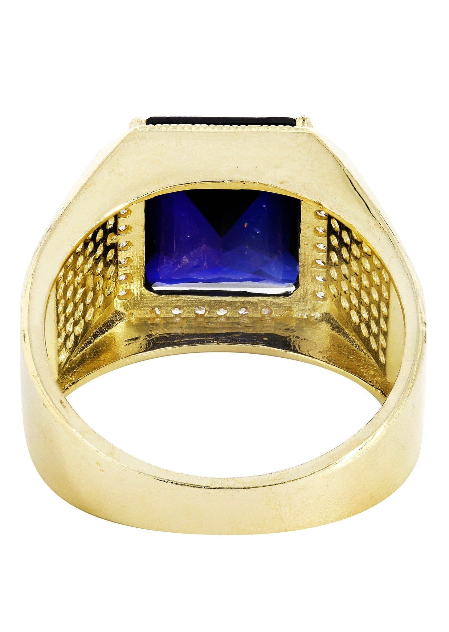 Manufacturer 1 Sapphire 10K Gold Mens Ring | 9.3 Grams