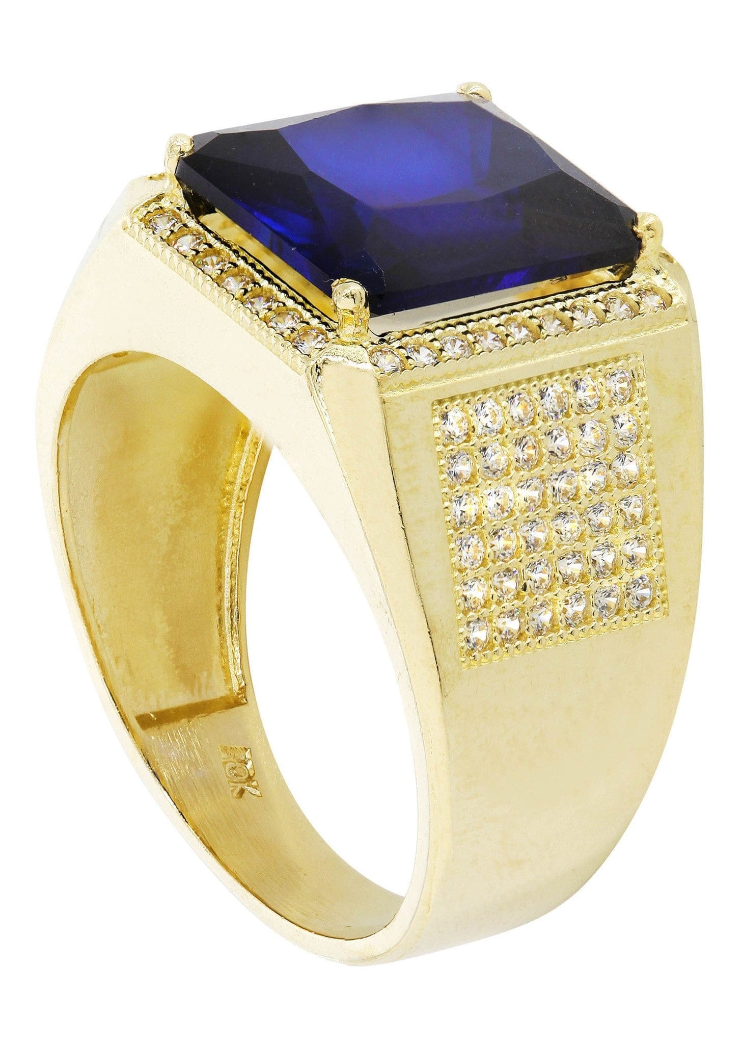 Manufacturer 1 Sapphire 10K Gold Mens Ring | 9.3 Grams