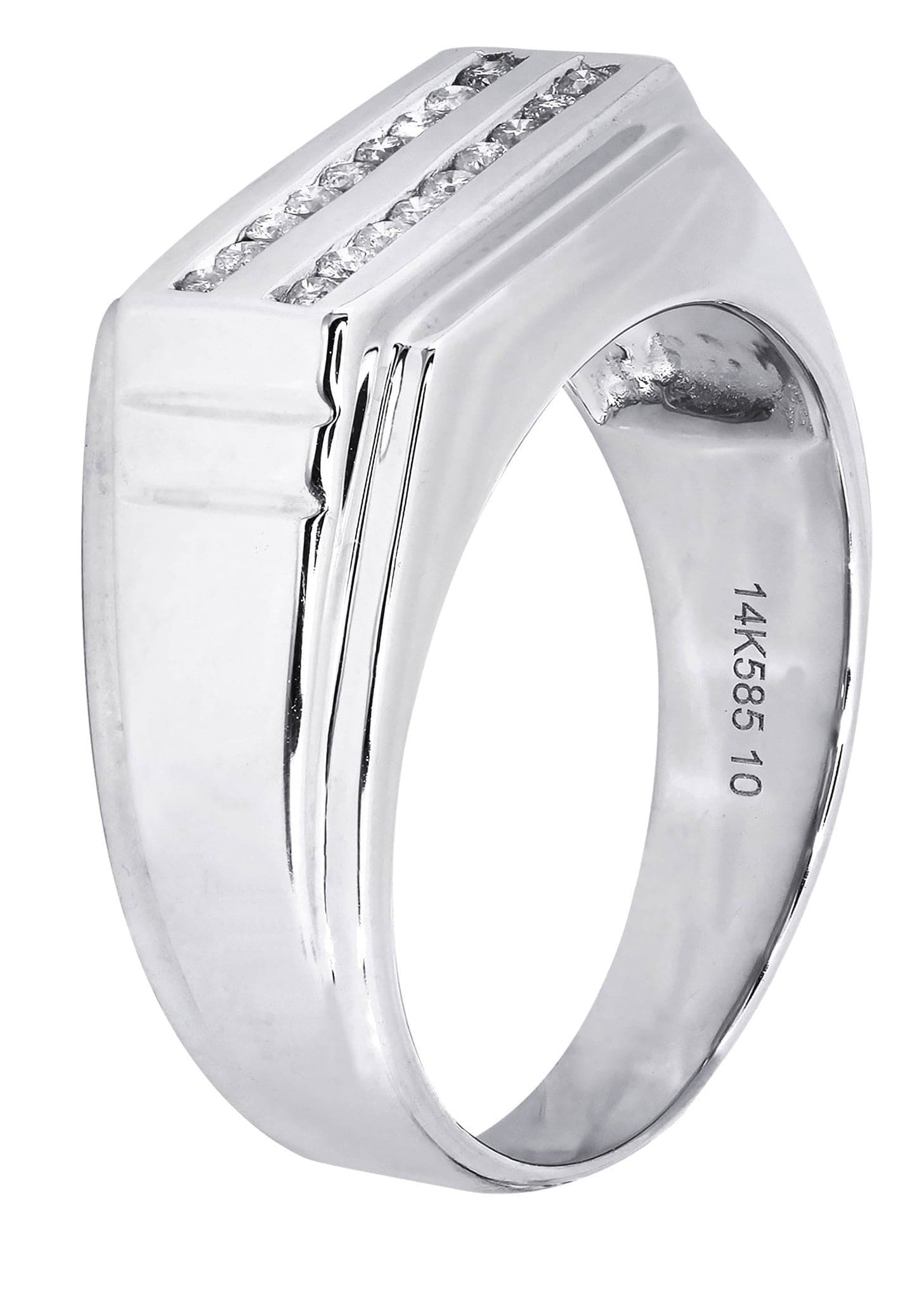 Manufacturer 8 White Gold Mens Diamond Ring| 0.17 Carats| 7.26 Grams