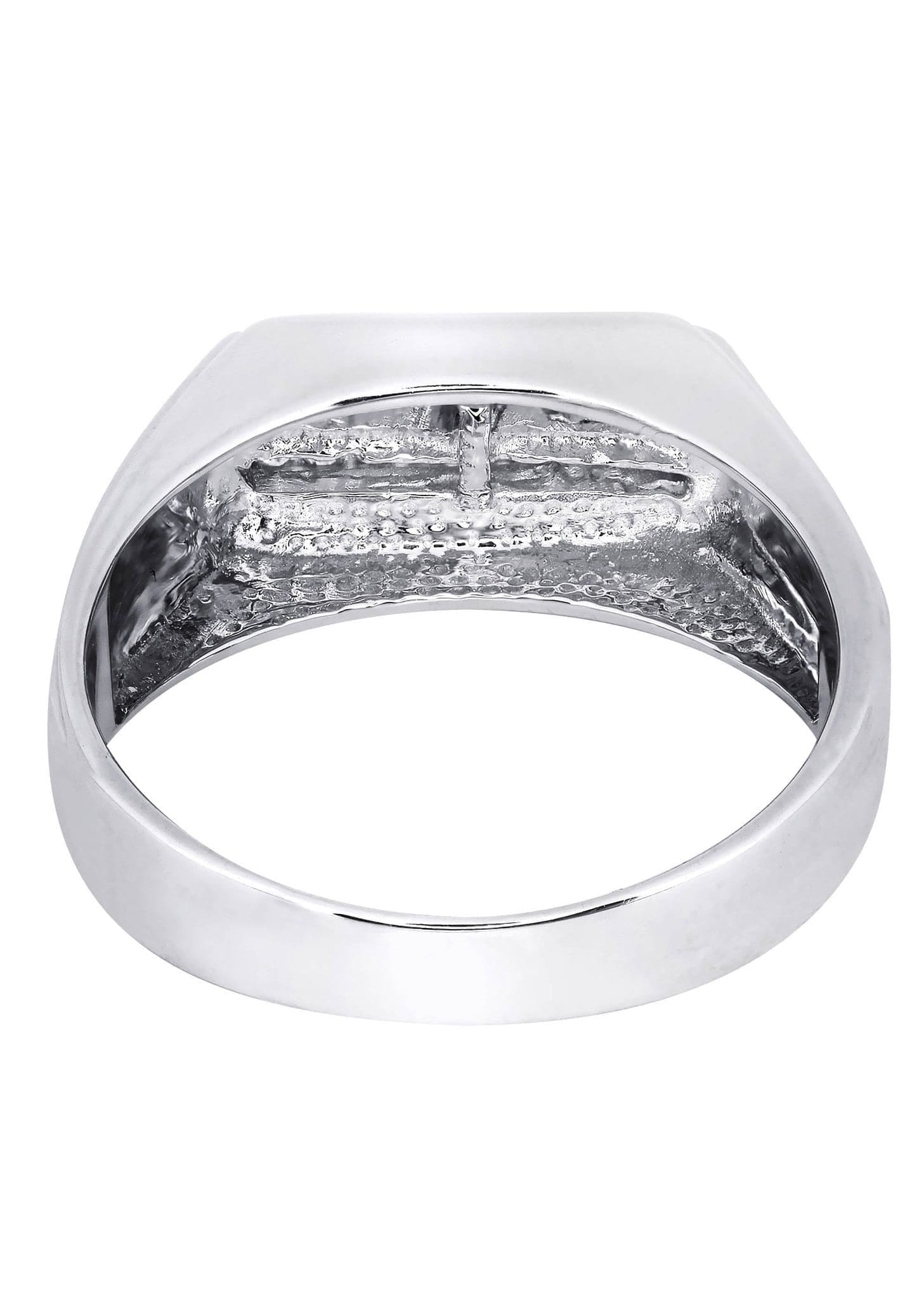 Manufacturer 8 White Gold Mens Diamond Ring| 0.17 Carats| 7.26 Grams