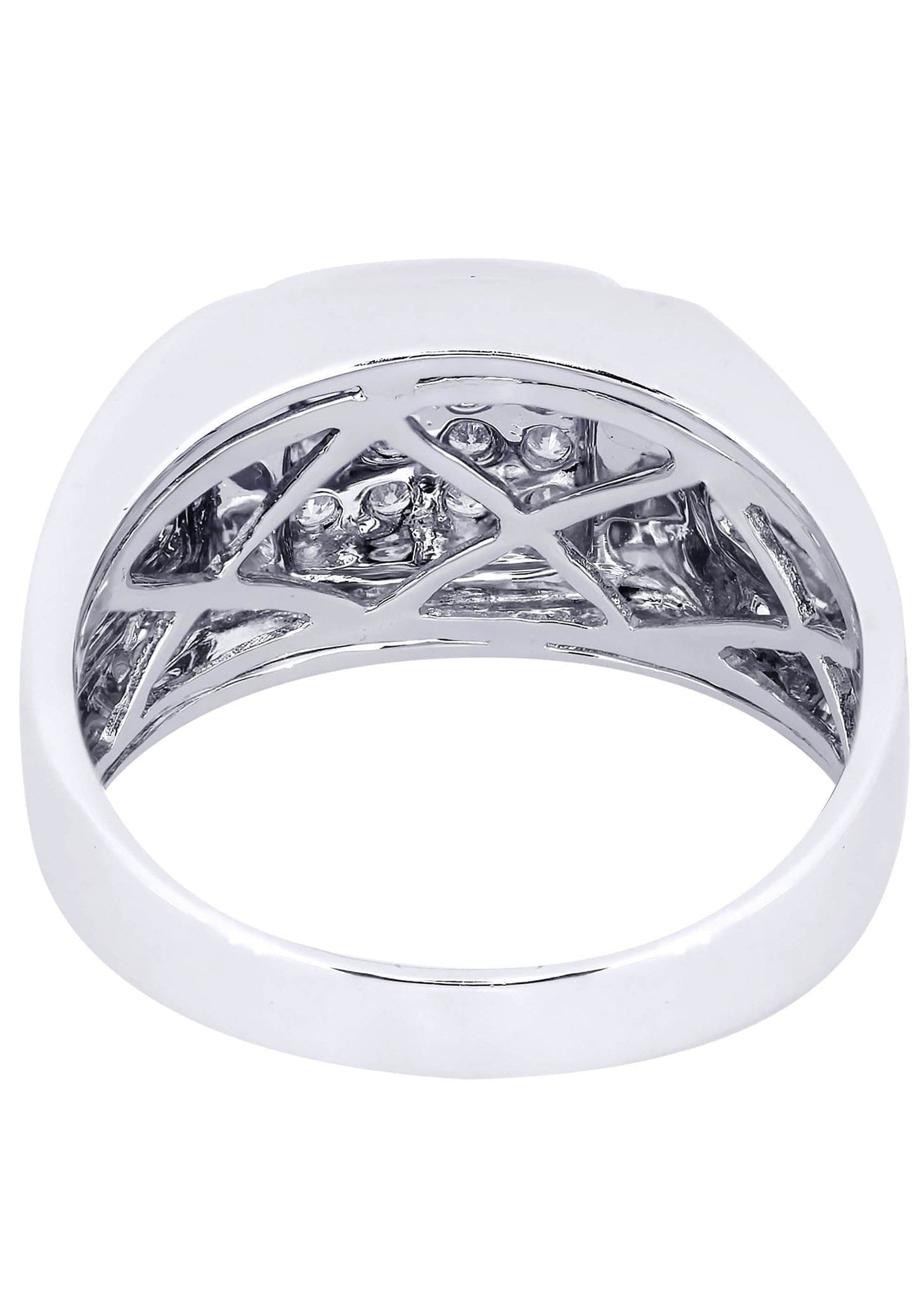 Manufacturer 8 White Gold Mens Diamond Ring| 0.54 Carats| 8.94 Grams