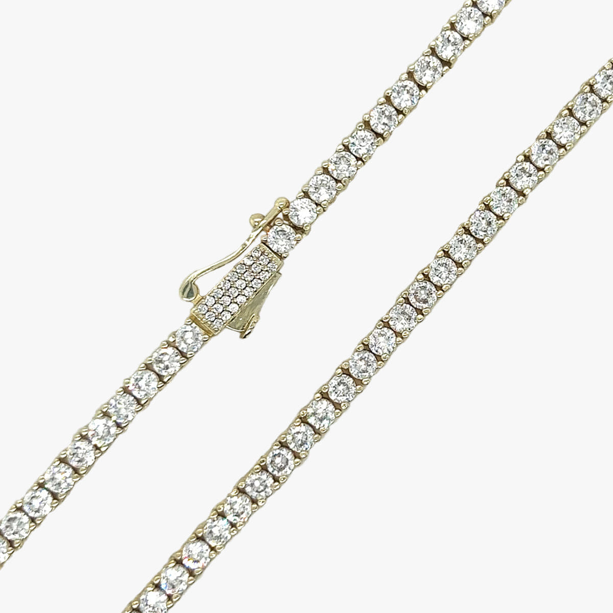 GLD Promo Sets - Clip Ons Chains 3 mm Diamond Tennis Necklace