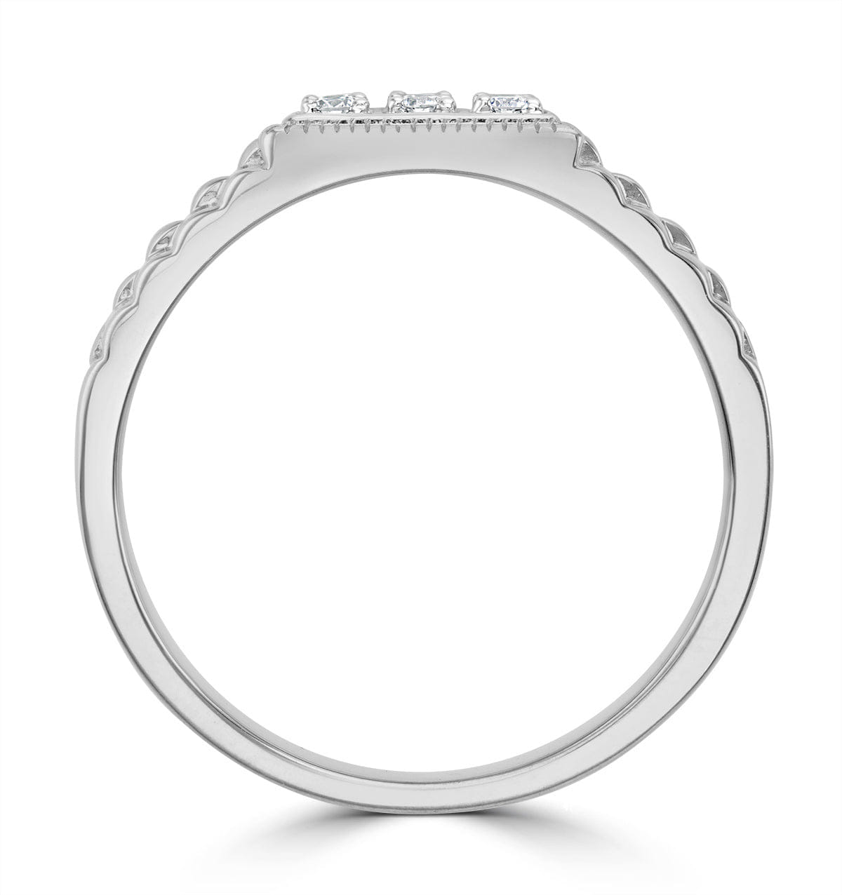 Diamond Mens Lab Diamond Ring 0.25ct H/Si in 9K White Gold