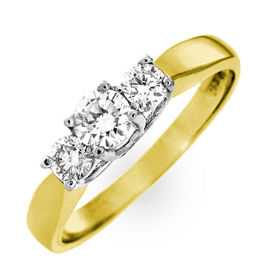 Diamond Ariella 18K Gold 3 Stone Diamond Ring 0.50CT G/VS