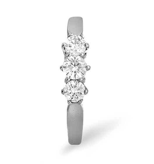 Diamond Trilogy Ring 0.50CT Diamond 9K White Gold - SIZE N