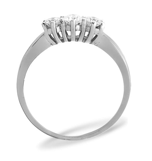 Diamond Trilogy Ring 0.50CT Diamond 9K White Gold - SIZE N