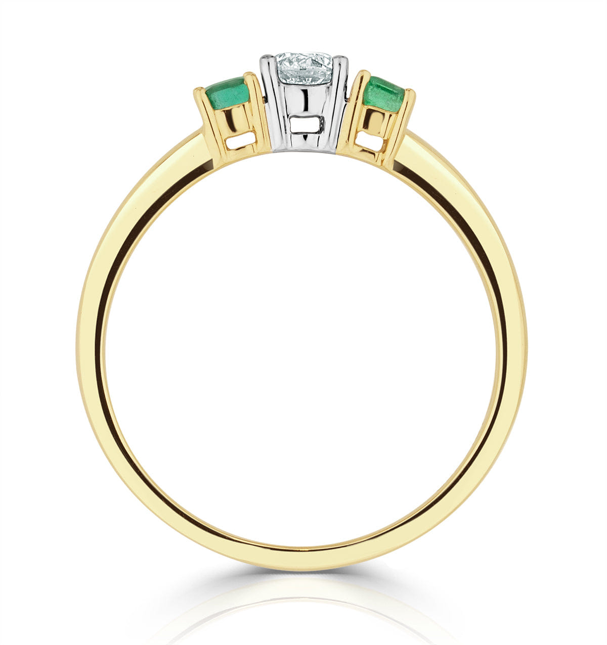 Diamond Emerald 0.20ct And Diamond 18K Gold Ring