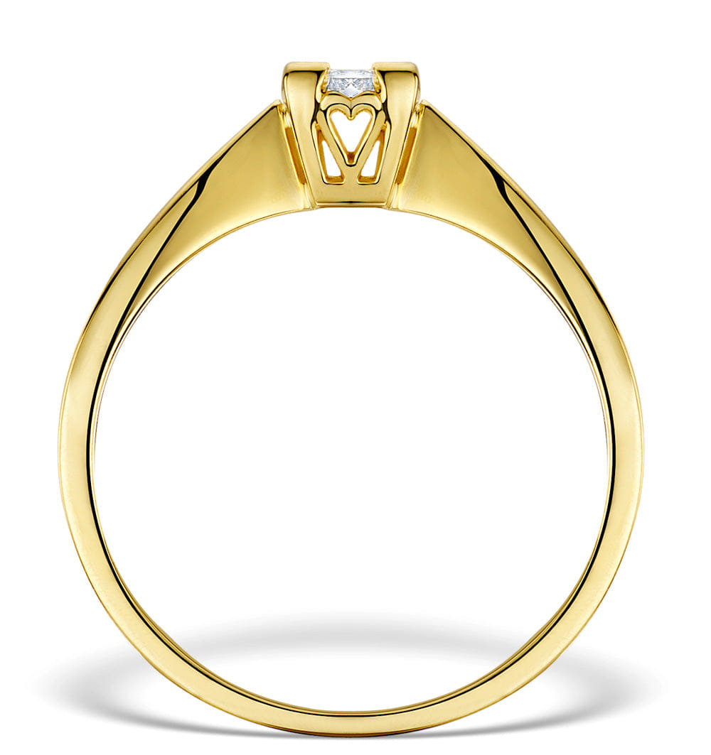 Solitaire Diamond 0.20ct 18K Gold Solitaire Ring - SIZE M