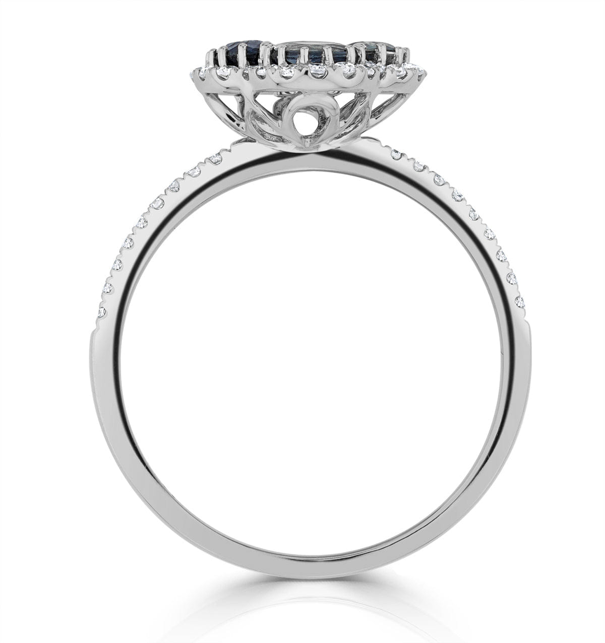 Alegria 1.31ct Sapphire and Lab Diamond Ring in 9K White Gold