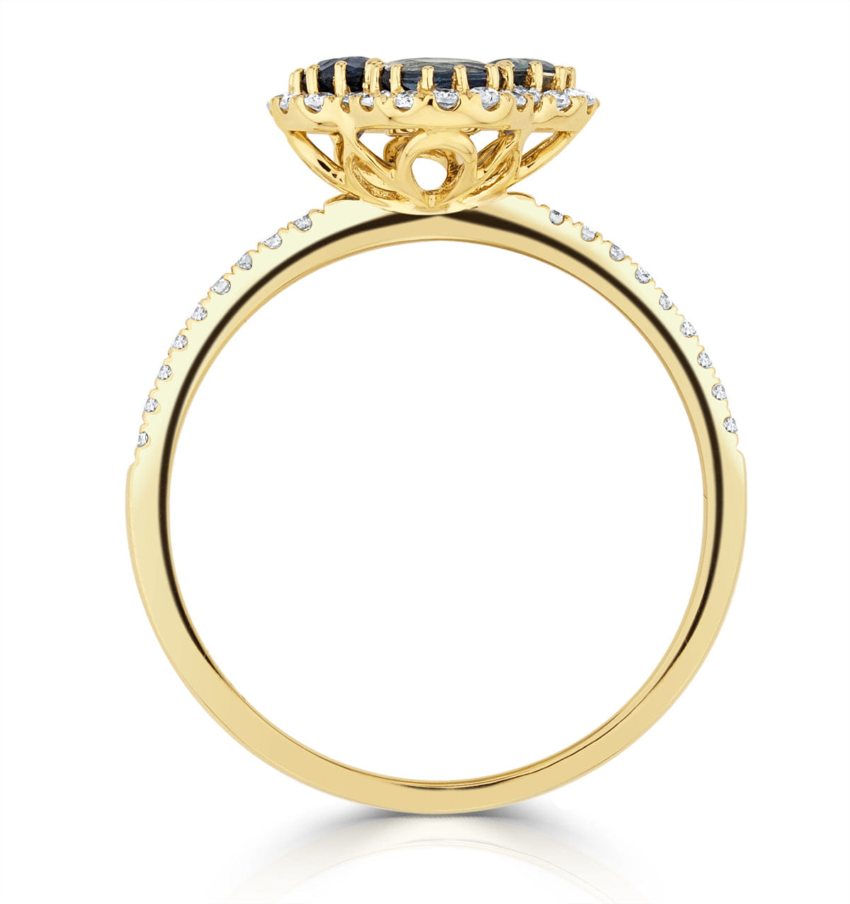 Alegria 1.31ct Sapphire and Lab Diamond Ring in 9K Yellow Gold