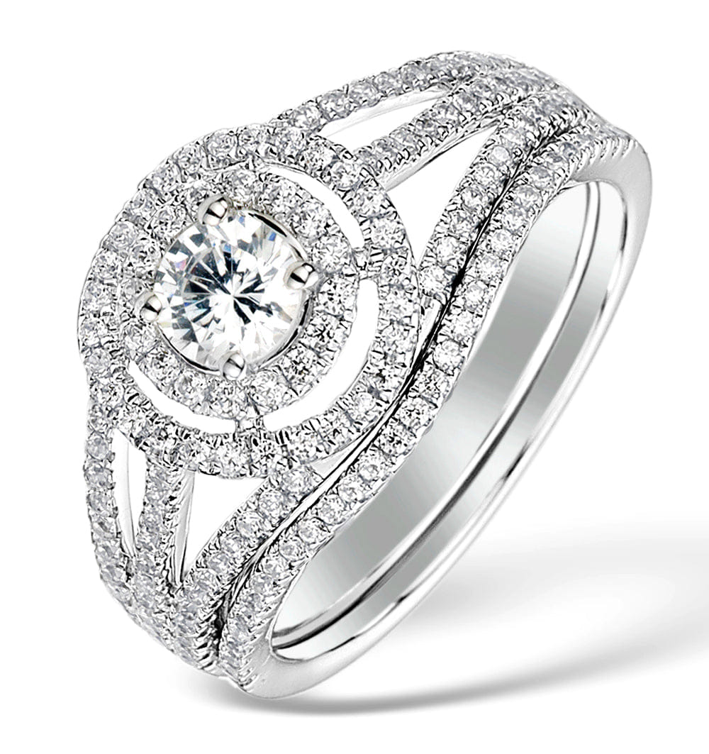 Diamond Matching Lab Diamond Engagement and Wedding Ring 1ct VS1 18K White Gold