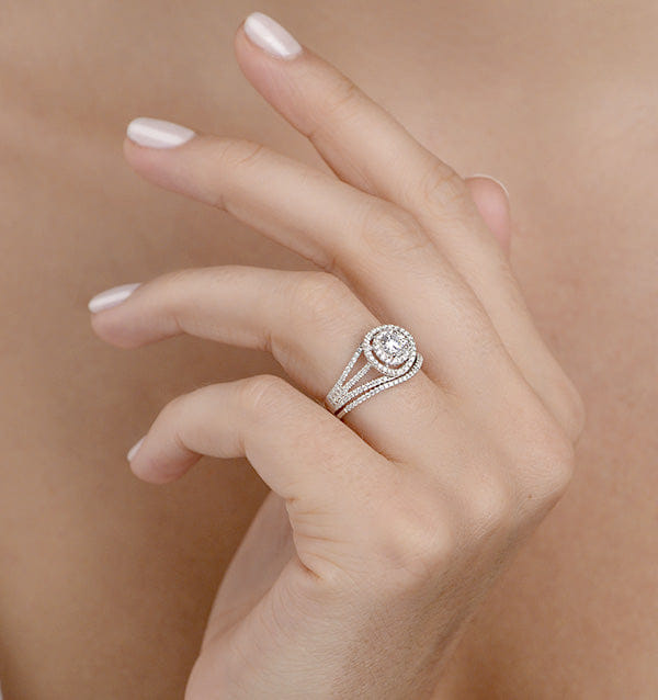 Diamond Matching Lab Diamond Engagement and Wedding Ring 1ct VS1 18K White Gold