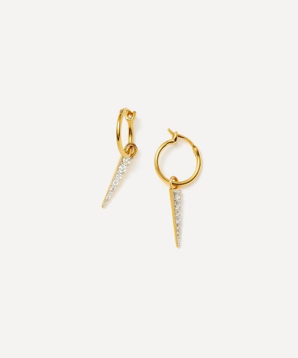 Missoma 18ct Gold - Plated Vermeil Silver Mini Pavé Spike Charm Hoop Earrings