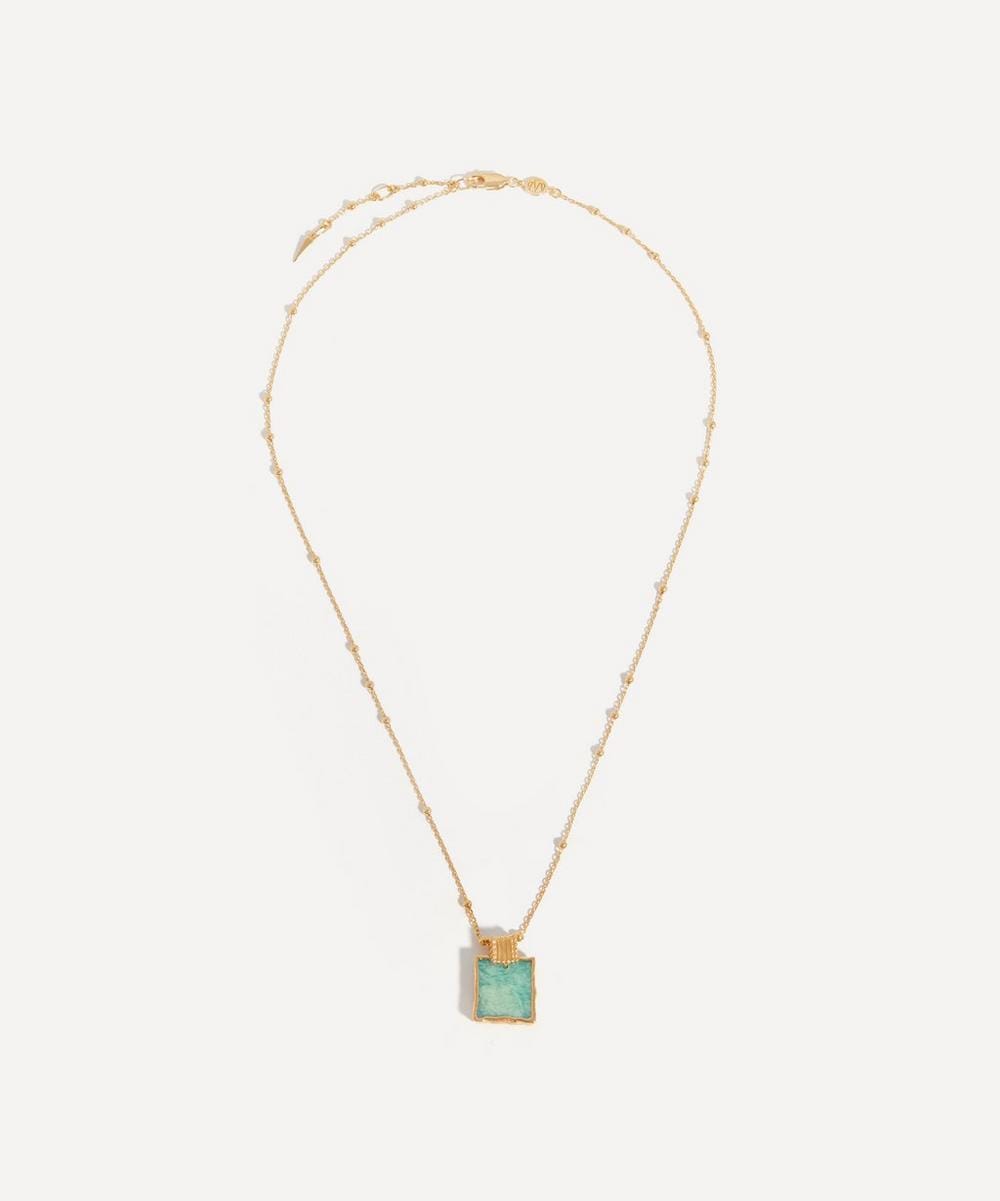 Missoma 18ct Gold - Plated Vermeil Silver Amazonite Lena Charm Pendant Necklace