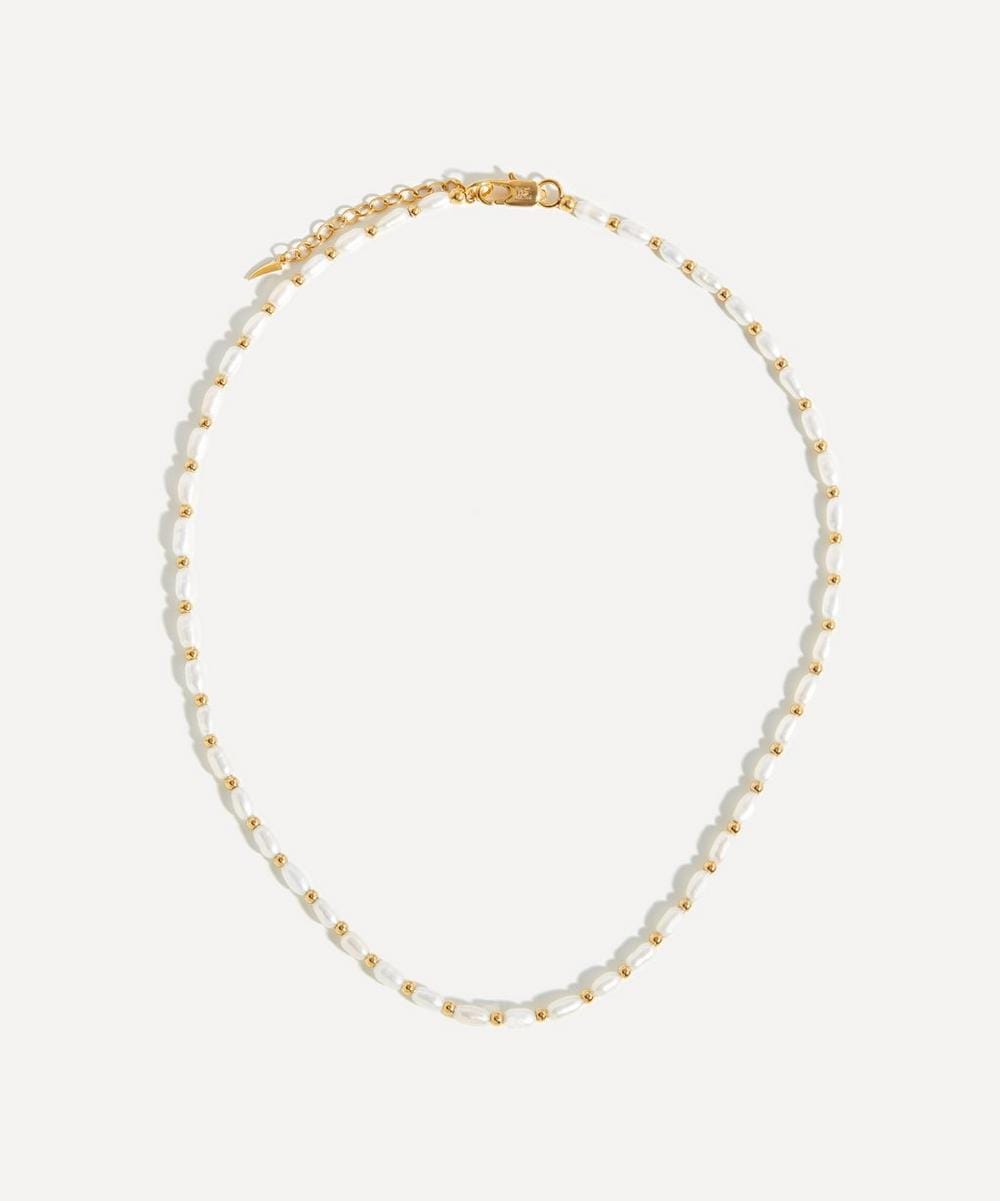 Missoma 18ct Gold - Plated Seed Pearl Beaded Choker Necklace
