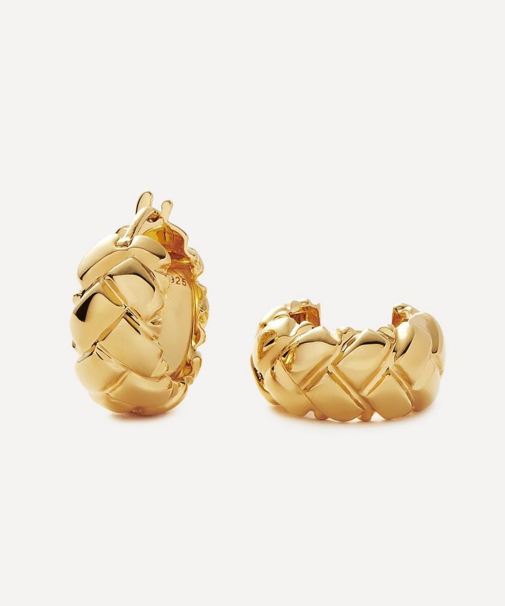 Missoma X Lucy Williams 18ct Gold - Plated Vermeil Silver Waffle Mini Hoop Earrings