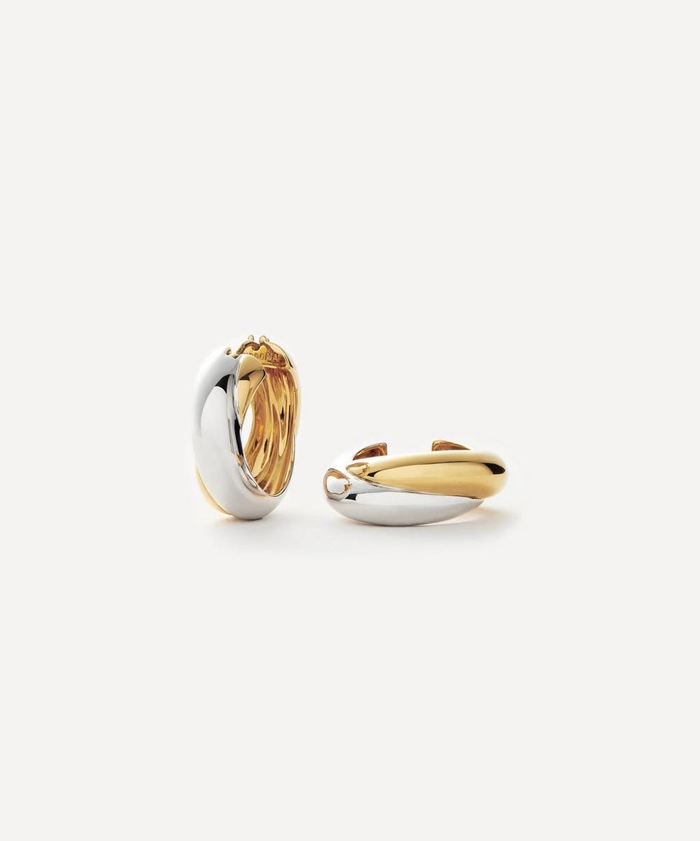 Missoma Mixed Metal Chunky Entwine Medium Hoop Earrings