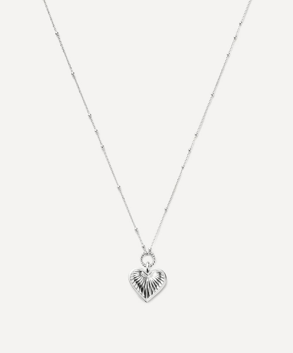 Missoma Silver - Plated Vermeil Silver Ridge Heart Pendant Necklace
