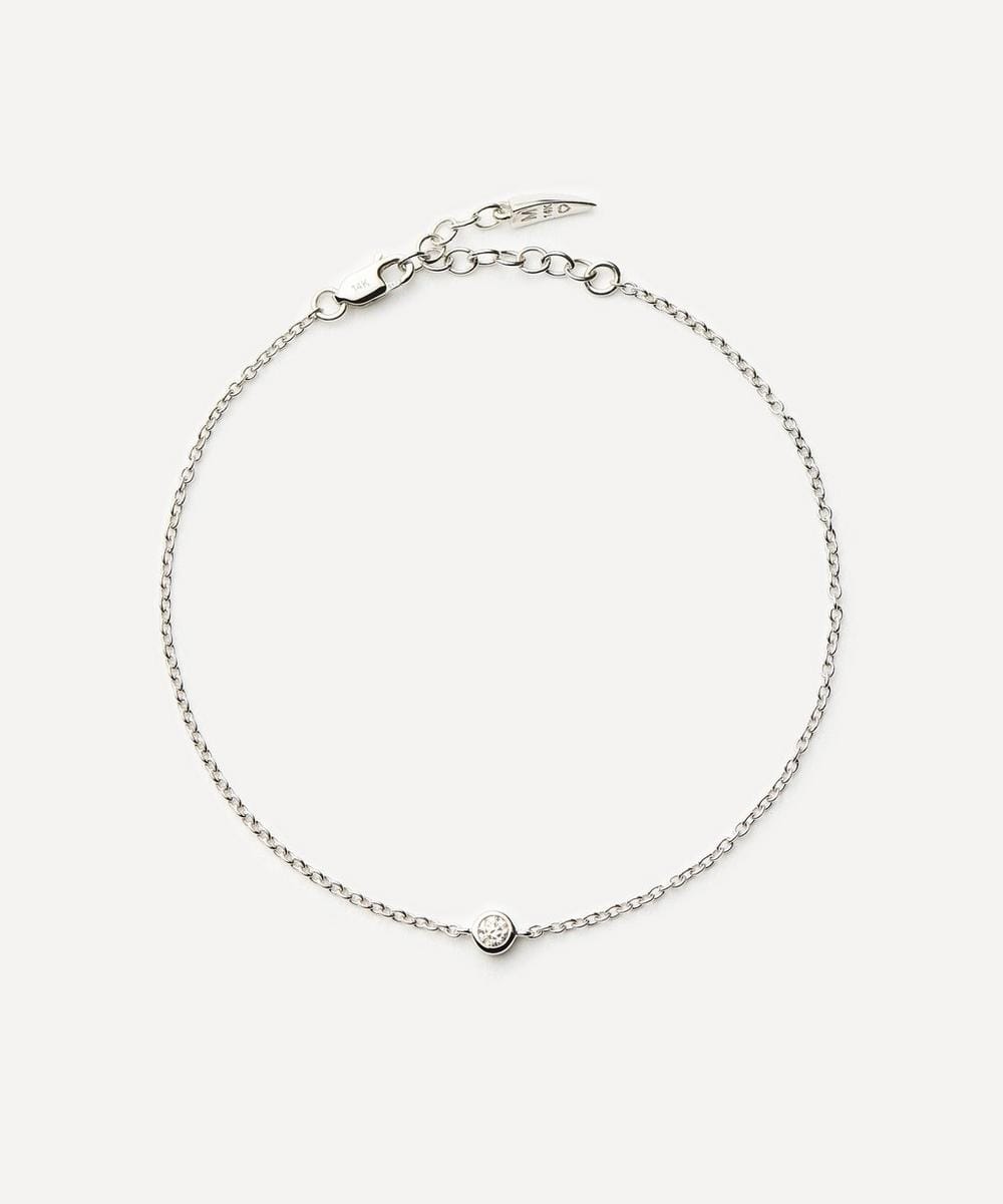 Missoma 14ct White Gold Fine Diamond Solitaire Bracelet