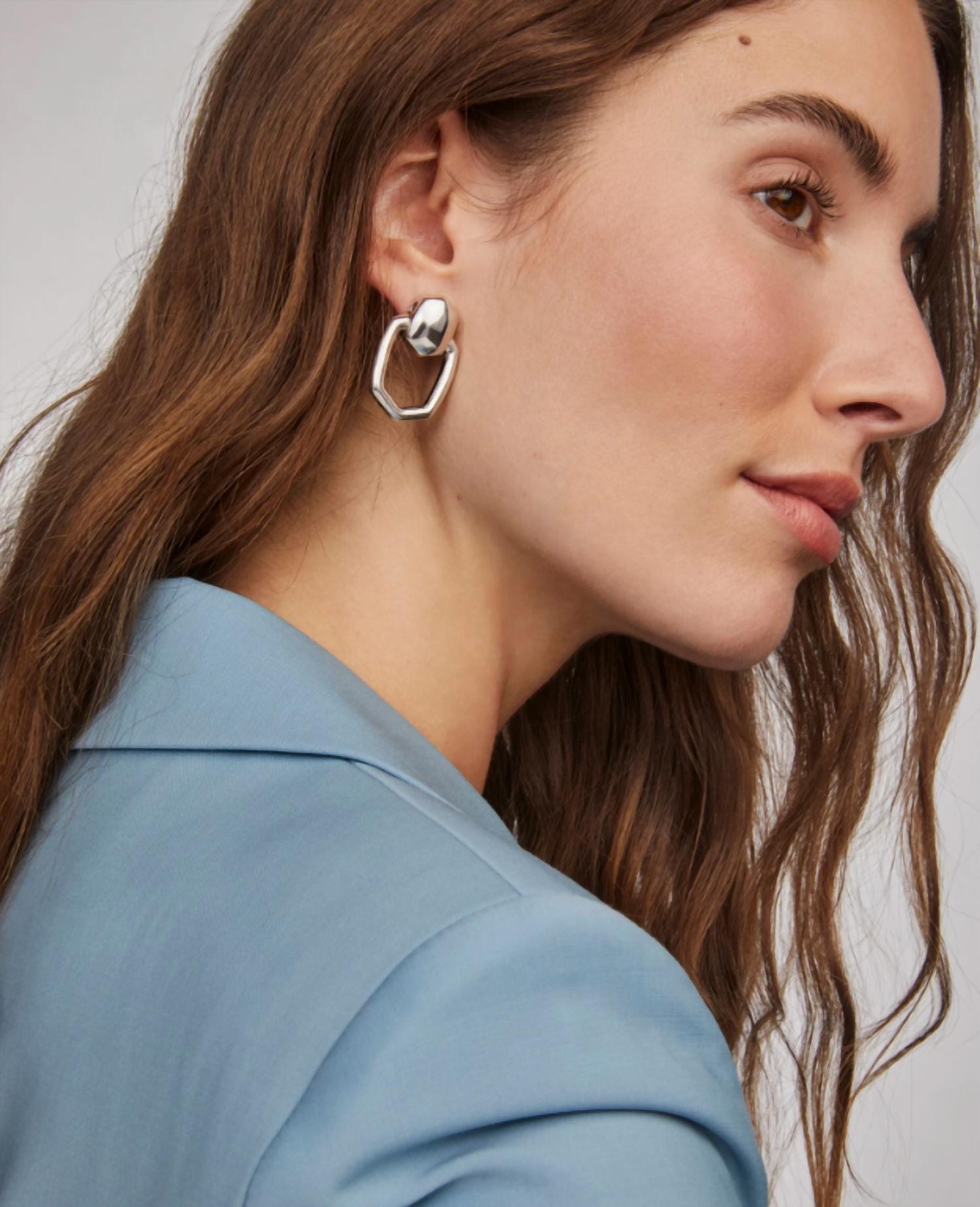 FRAME Women's Kaia Open Frame Earrings In Silver