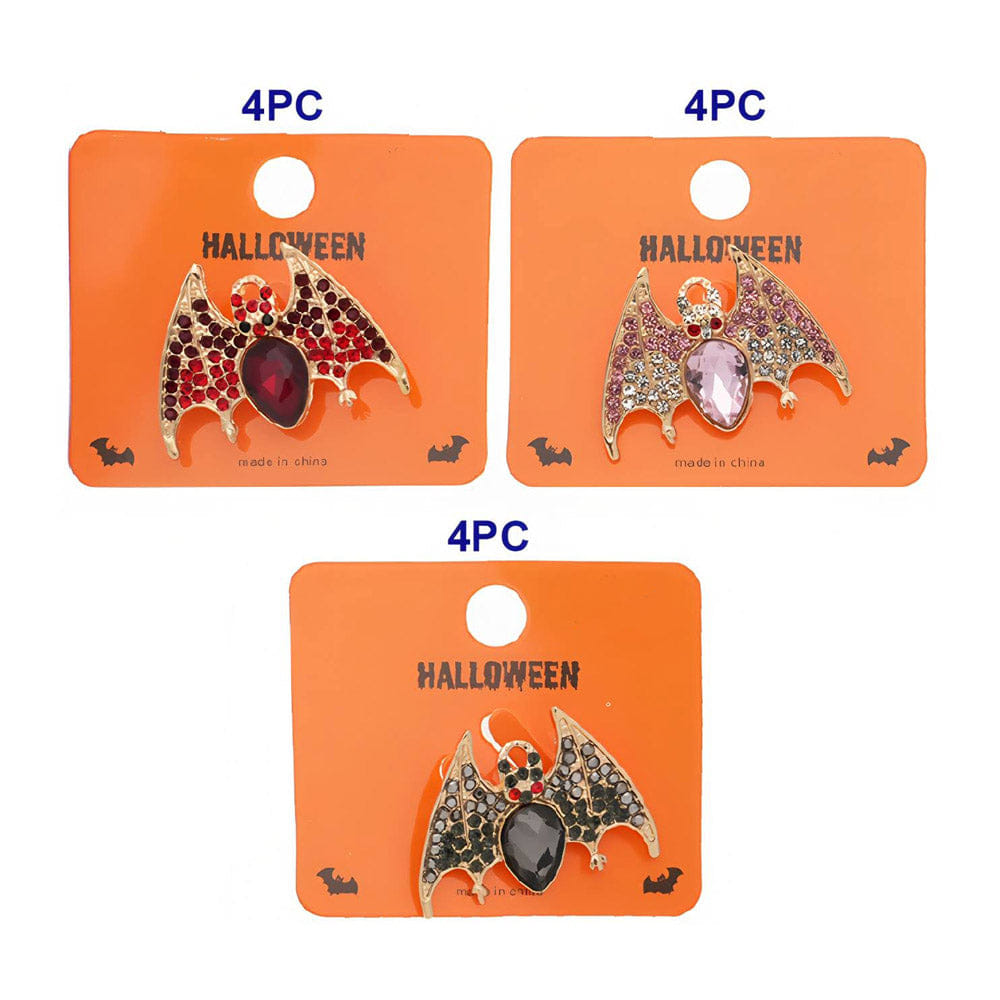 halloween 12PCS - Rhinestone Halloween Bat Pin Brooches