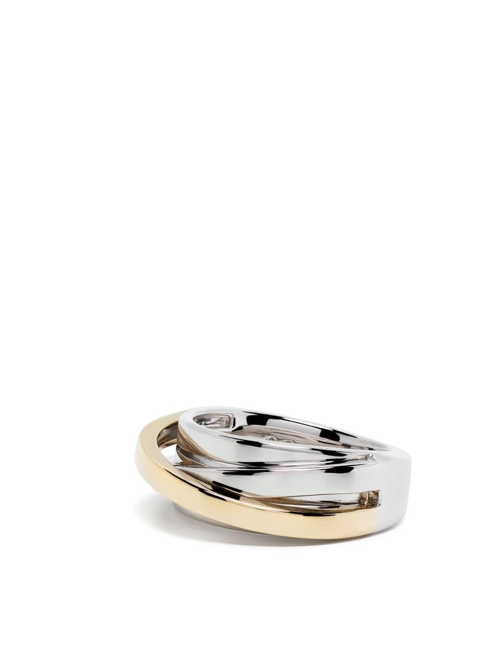 Tom Wood 9K gold and sterling silver Orb Slim Duo ring