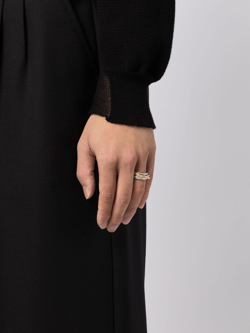 Tom Wood 9K gold and sterling silver Orb Slim Duo ring